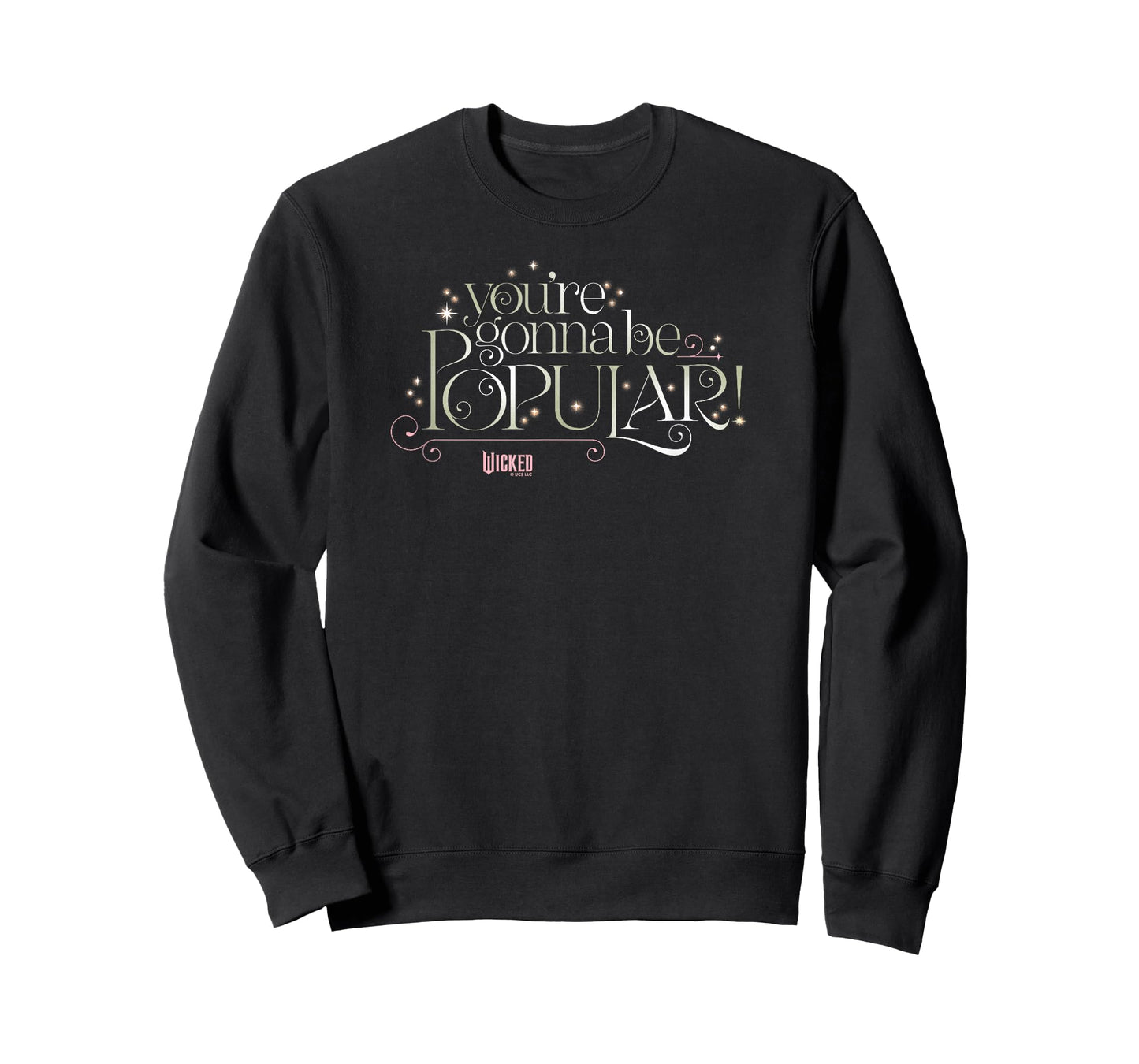 Wicked Unisex-Adult Musical Fans T-Shirt, Black, Small, Short Sleeve, Movie-inspired Modern, Letter Print