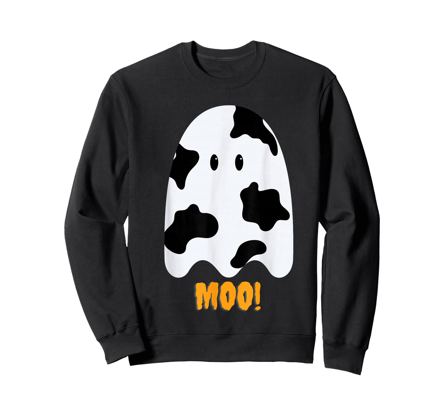 Moo! Cute Funny Cow Print Ghost Halloween Tee T-Shirt