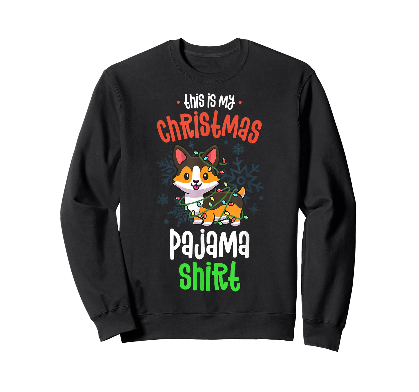 This Is My Christmas Pyjama Shirt Tricolour Corgi Pjs Xmas T-Shirt