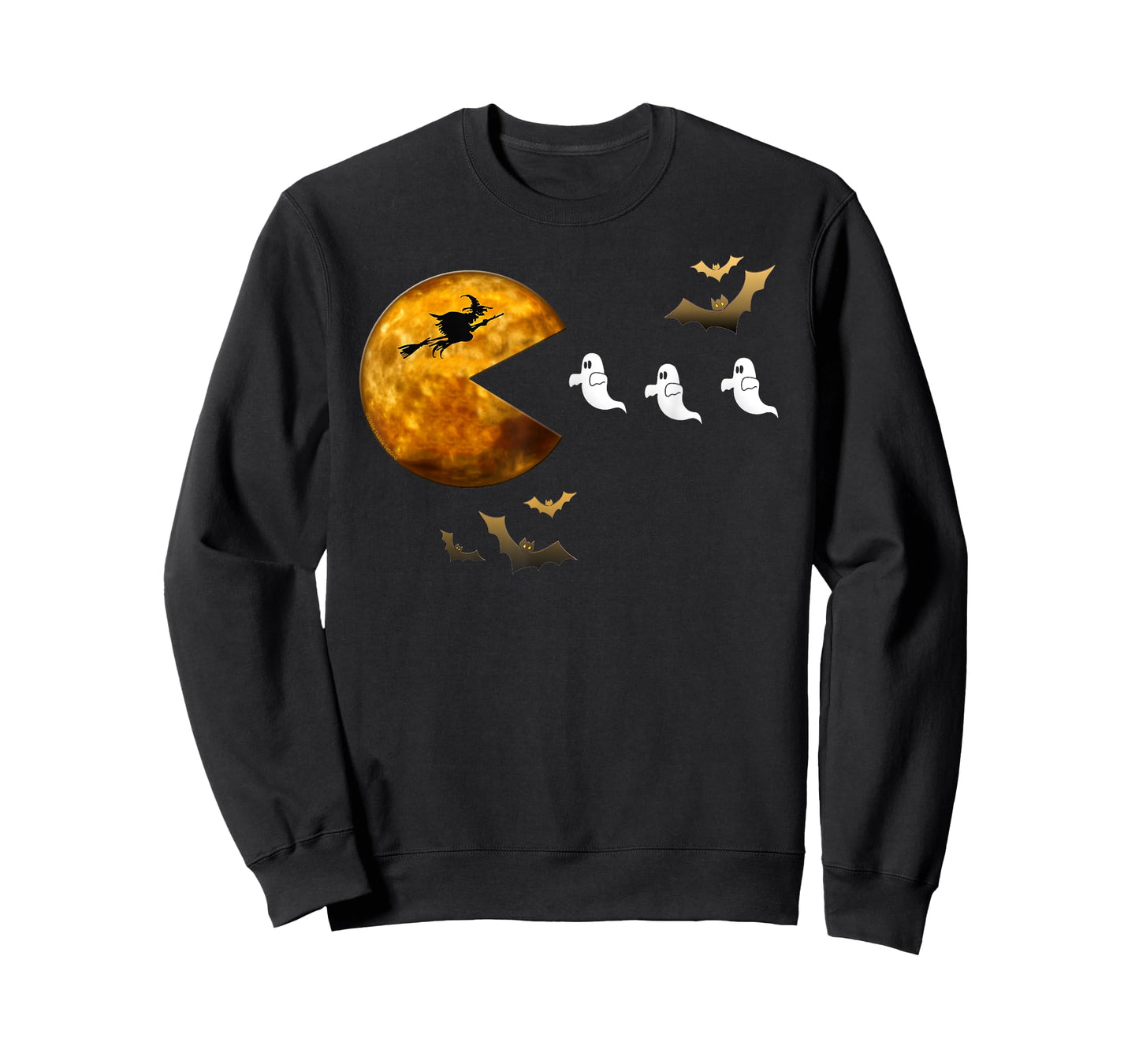 Fun Halloween Full Moon Eating Ghosts - Halloween T-Shirt