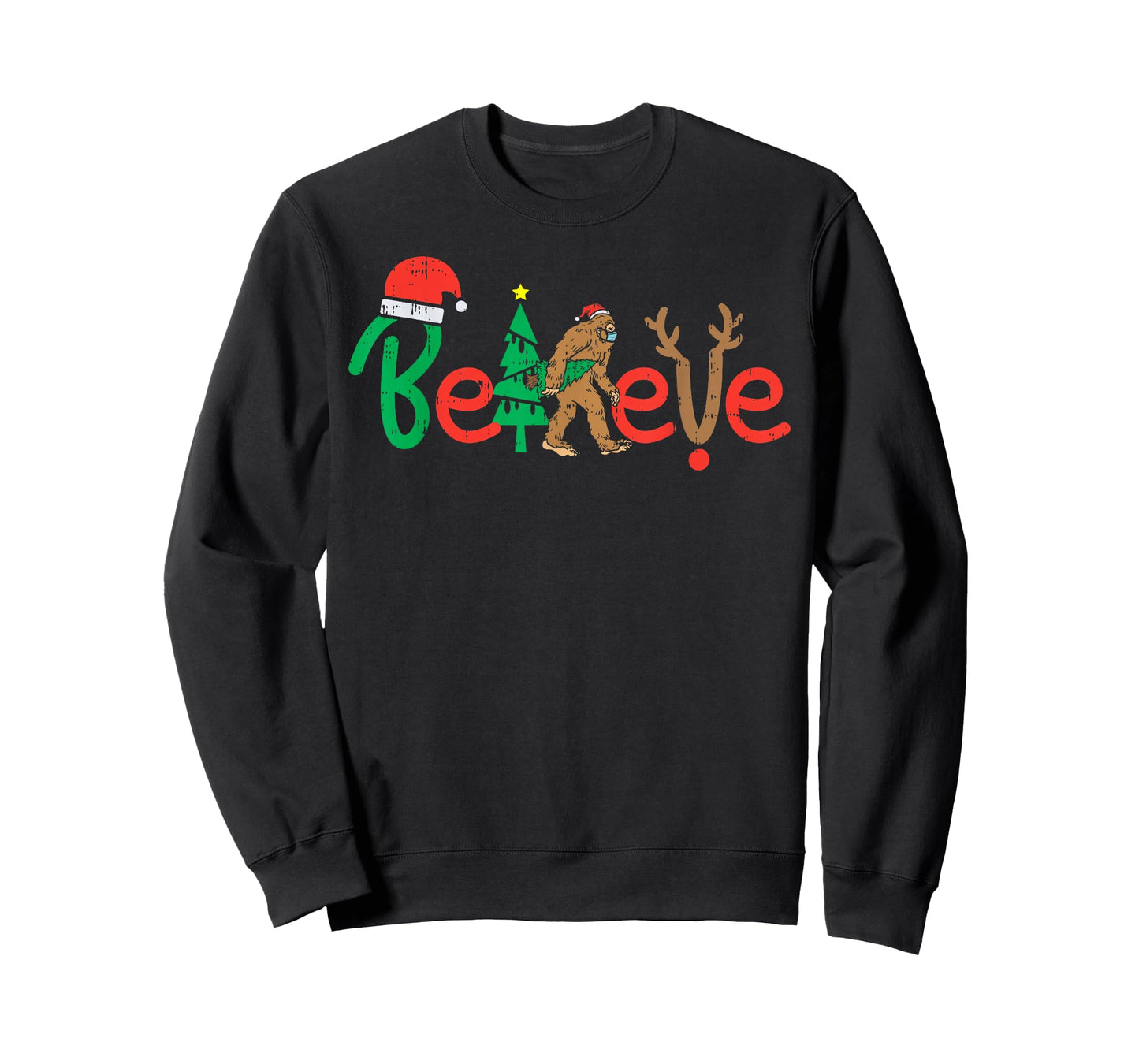 Believe Bigfoot Sasquatch In Mask Christmas Quarantine Gift T-Shirt