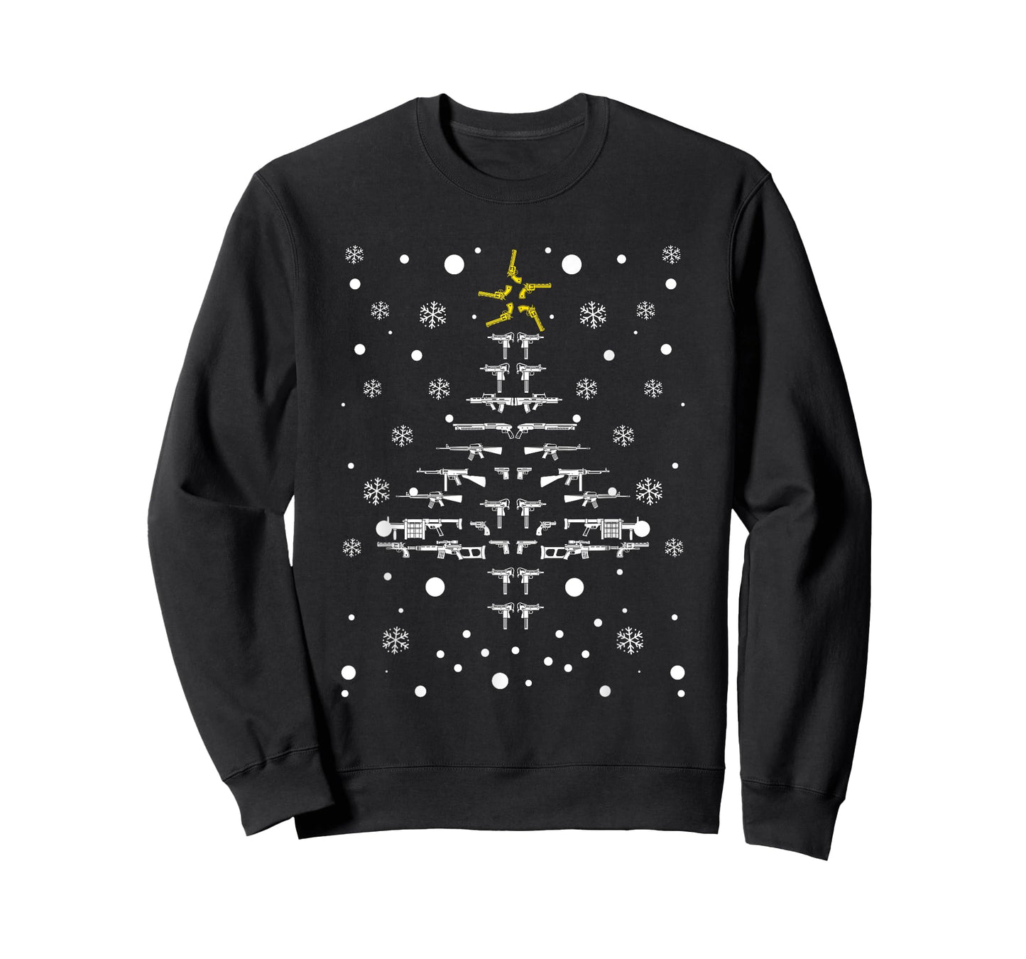 Guns Christmas Tree Xmas Gun PJs Pajamas Military Veteran T-Shirt