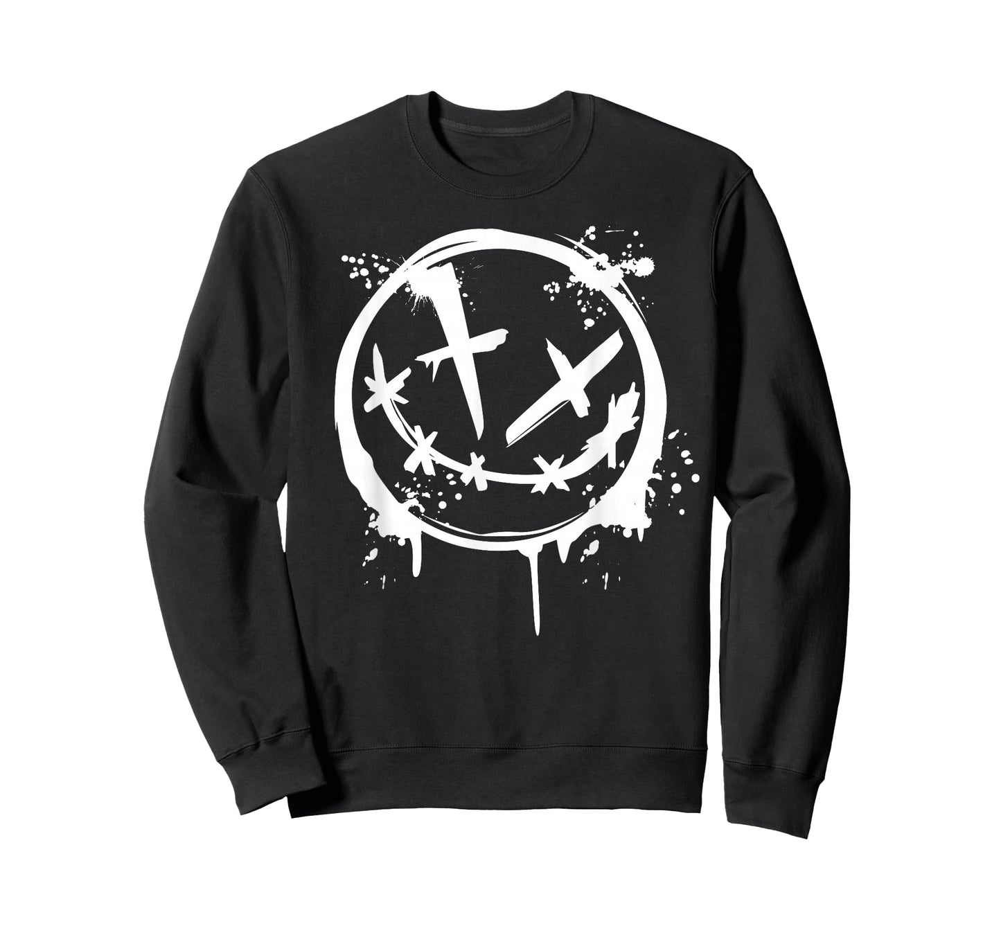 Evil Smile Face Splatter Silhouette Party T-Shirt
