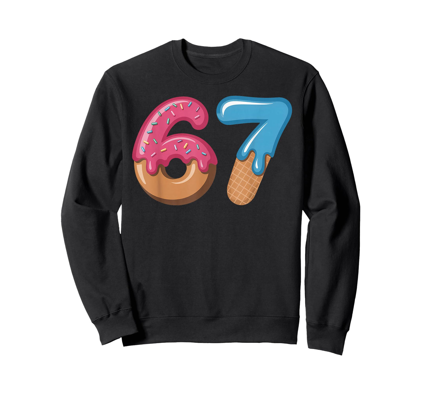 Six Seven Ice Cream Drip Cool Meme 67 Funny Number T-Shirt