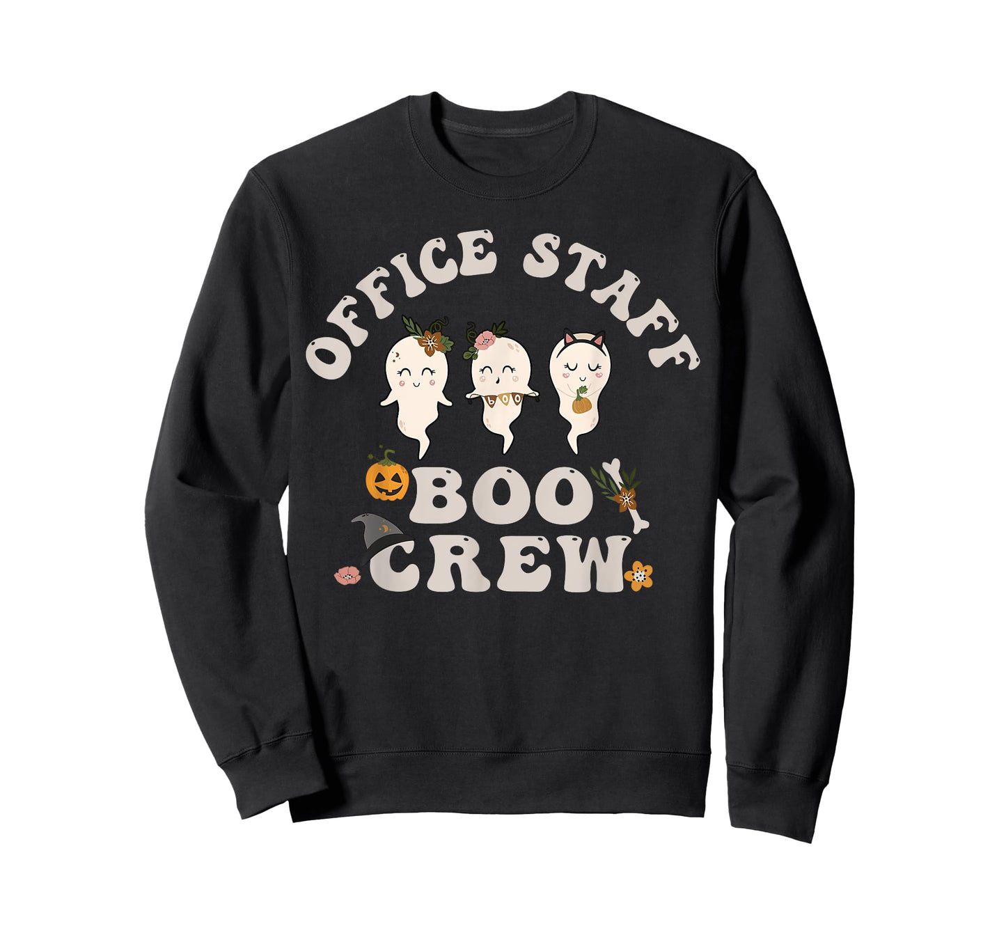 Halloween Office Staff Boo Crew Cute Ghost Fall Office Squad T-Shirt