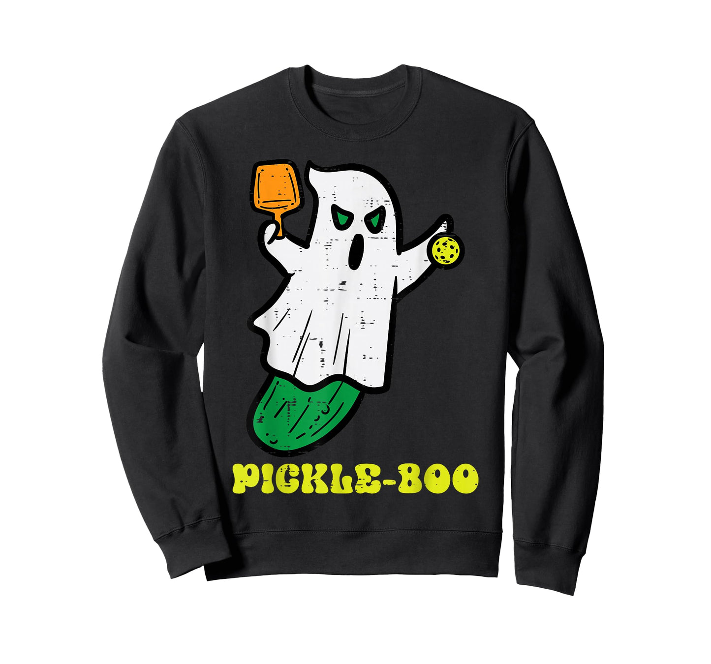 Halloween Pickleball Pickle Boo Ghost Costume Men Women Kids T-Shirt