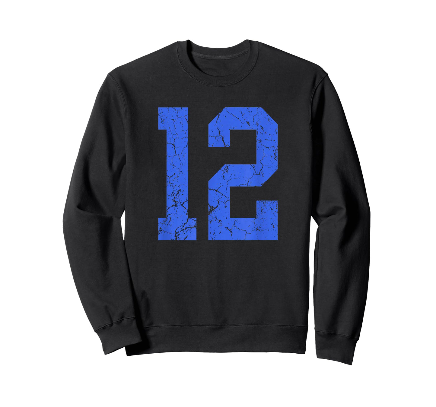 Distressed Royal Blue Number 12 Jersey Player Uniform #12 T-Shirt