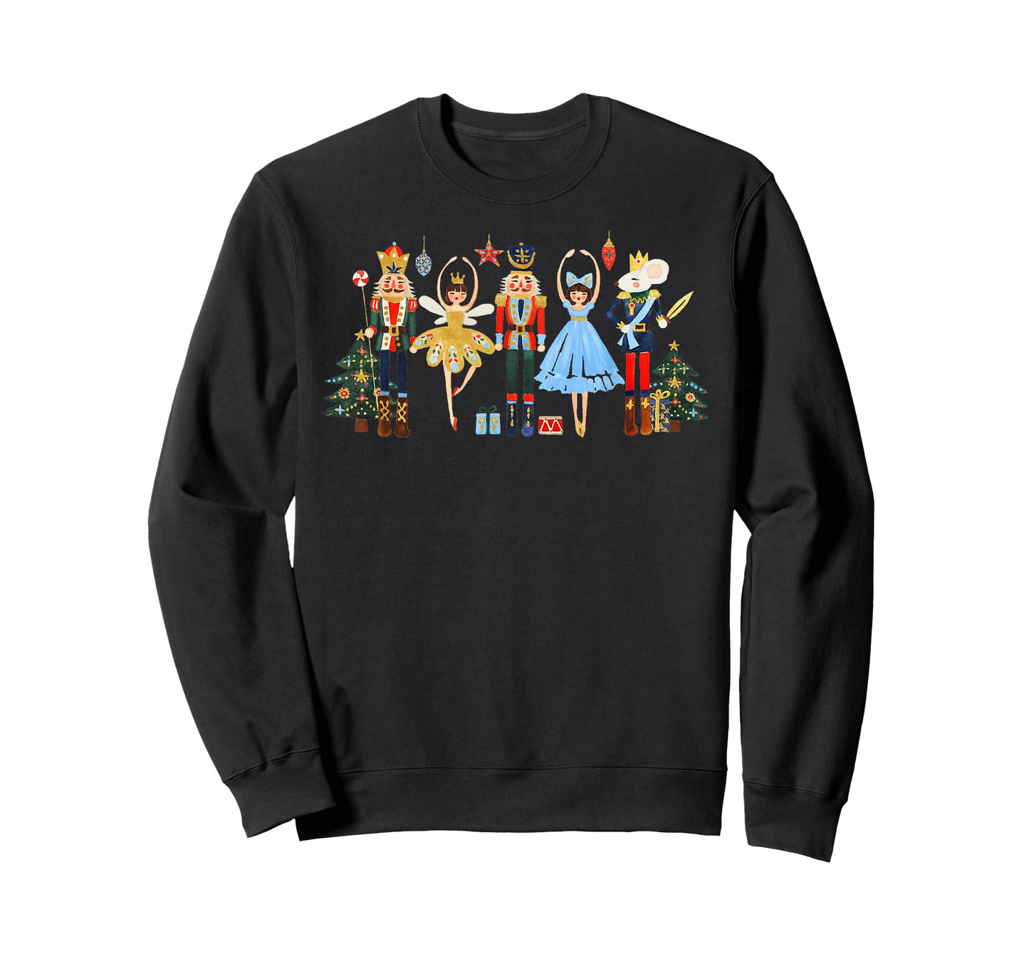 Retro Nutcracker Ballet Christmas Tree Shirts For Women Girl T-Shirt