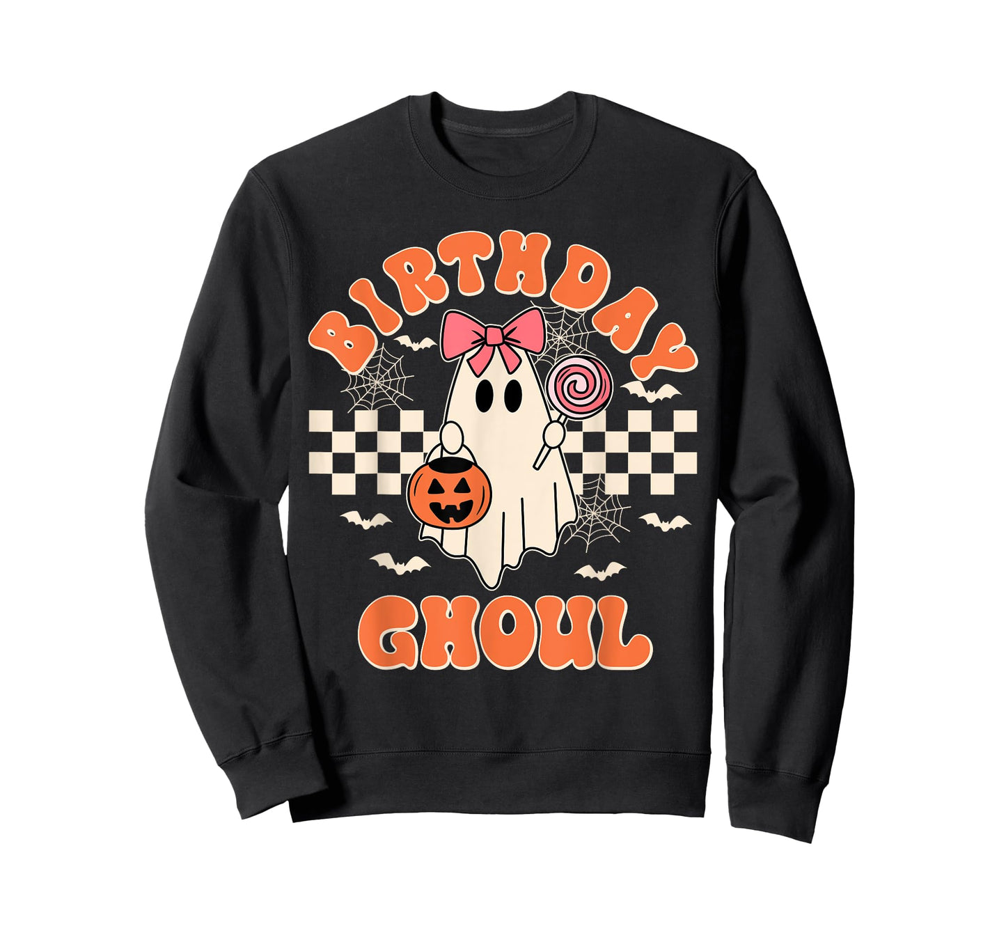 Birthday Ghoul Spooky Season Groovy Halloween Kids Girls T-Shirt