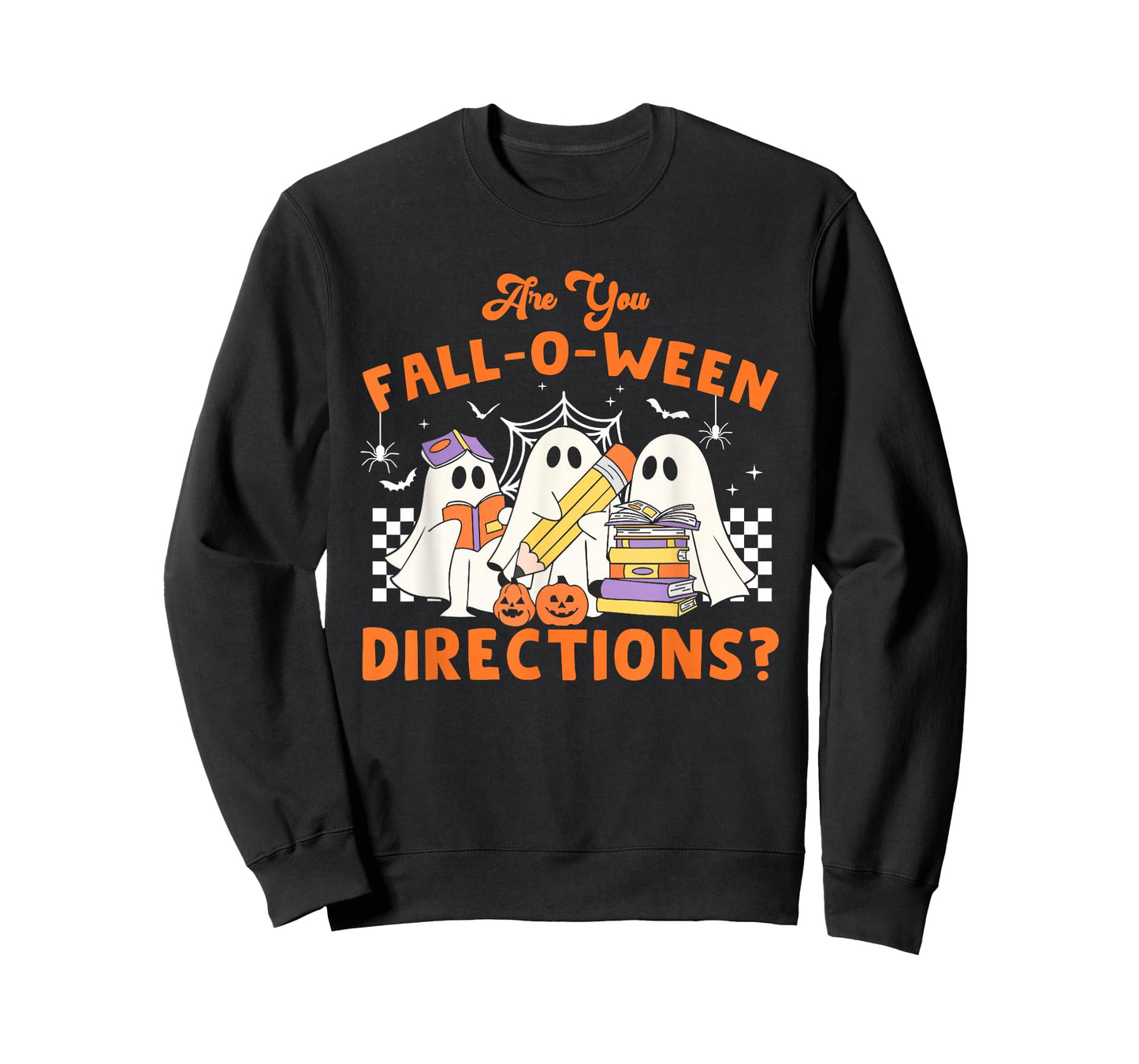 Retro are You Fall O Ween Directions Teacher Halloween Ghost T-Shirt