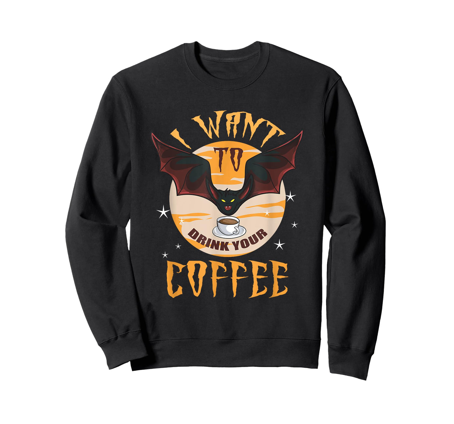 Halloween I Want To Drink Your Coffee Bat Funny T-Shirt