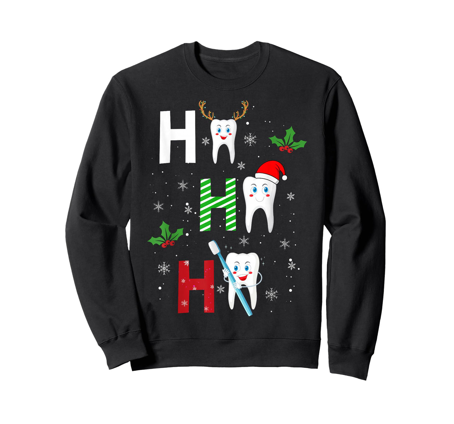 Ho Ho Ho Santa Christmas Funny Teeth Dentist Dental Xmas T-Shirt