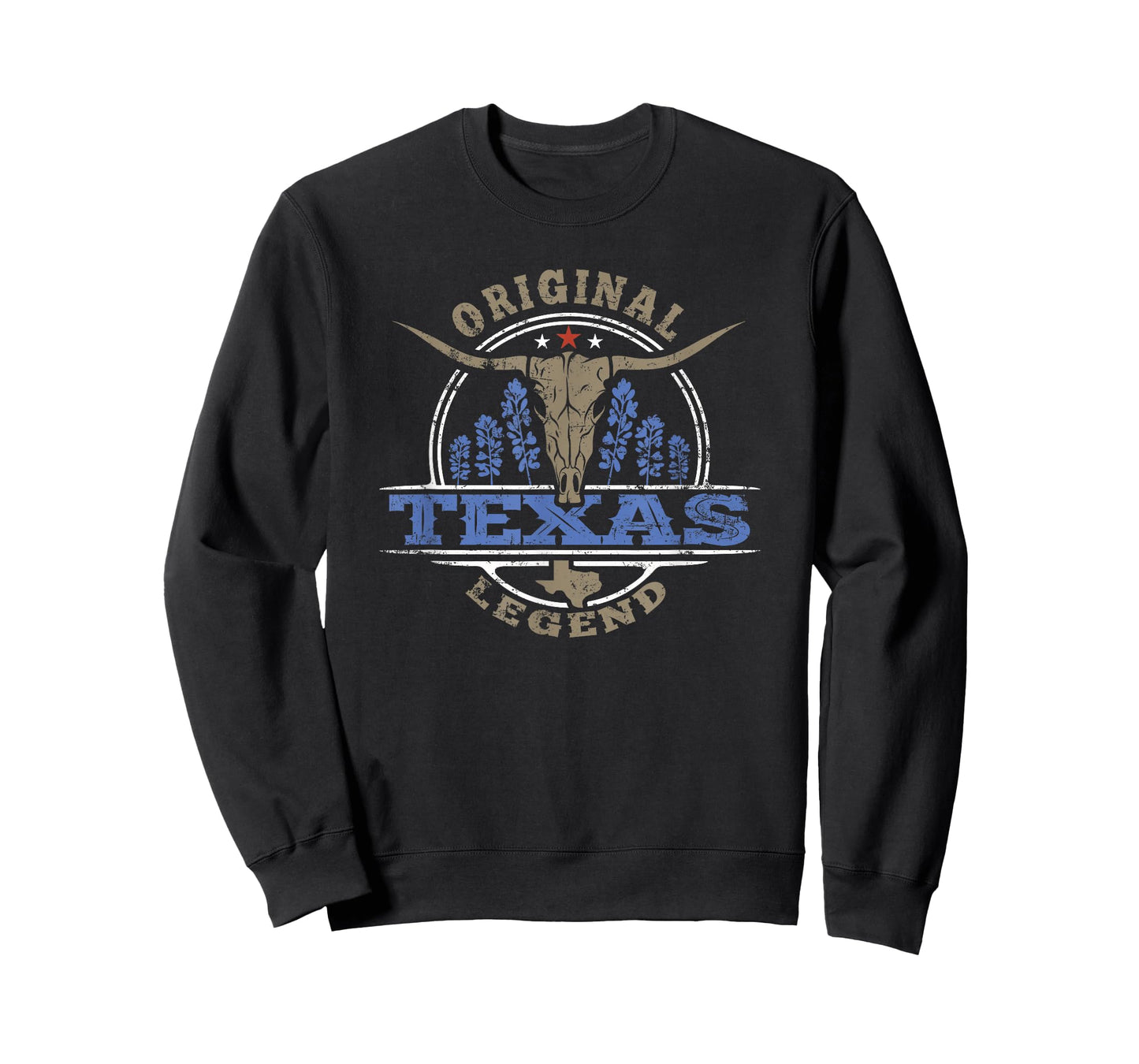 Longhorn & Bluebonnet TX Legend & Original - Born in Texas T-Shirt