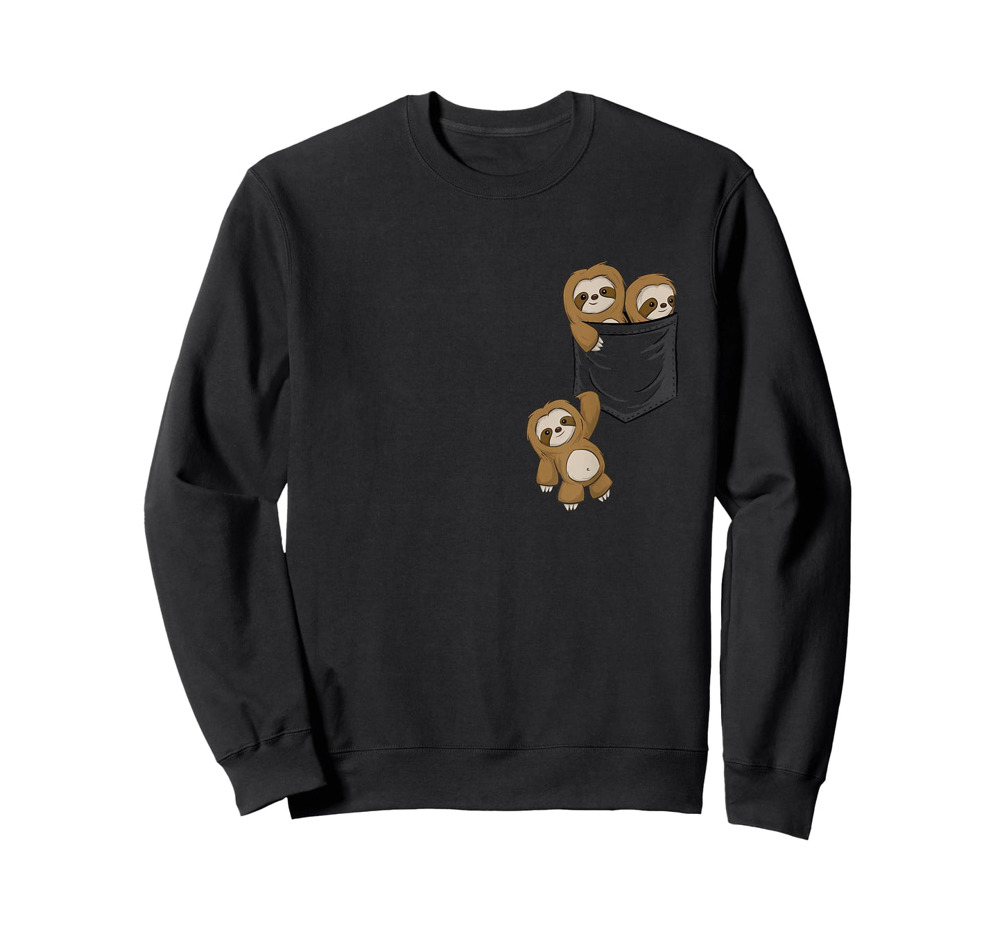 for Sloth Lovers Cute Kawaii Baby Sloths in Pocket T-Shirt