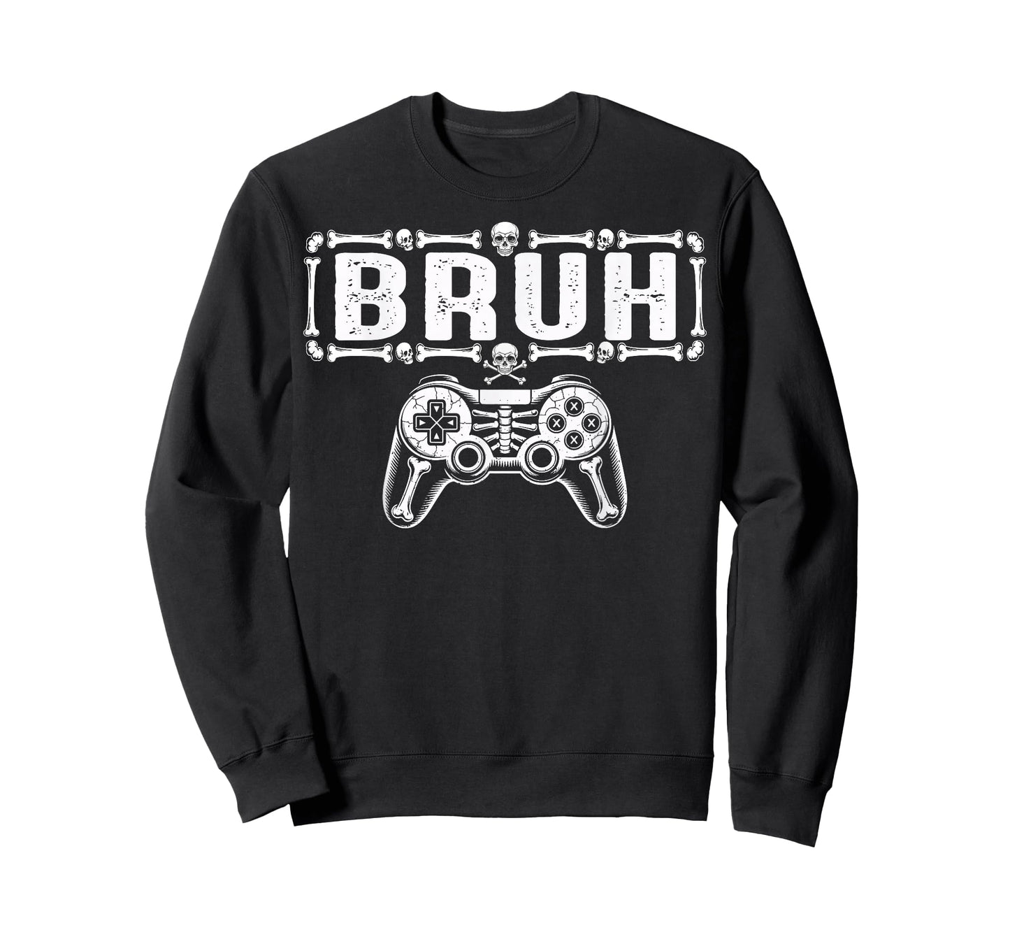 Halloween Skeleton Gamer Bruh Funny Video Gaming Boys Kids T-Shirt