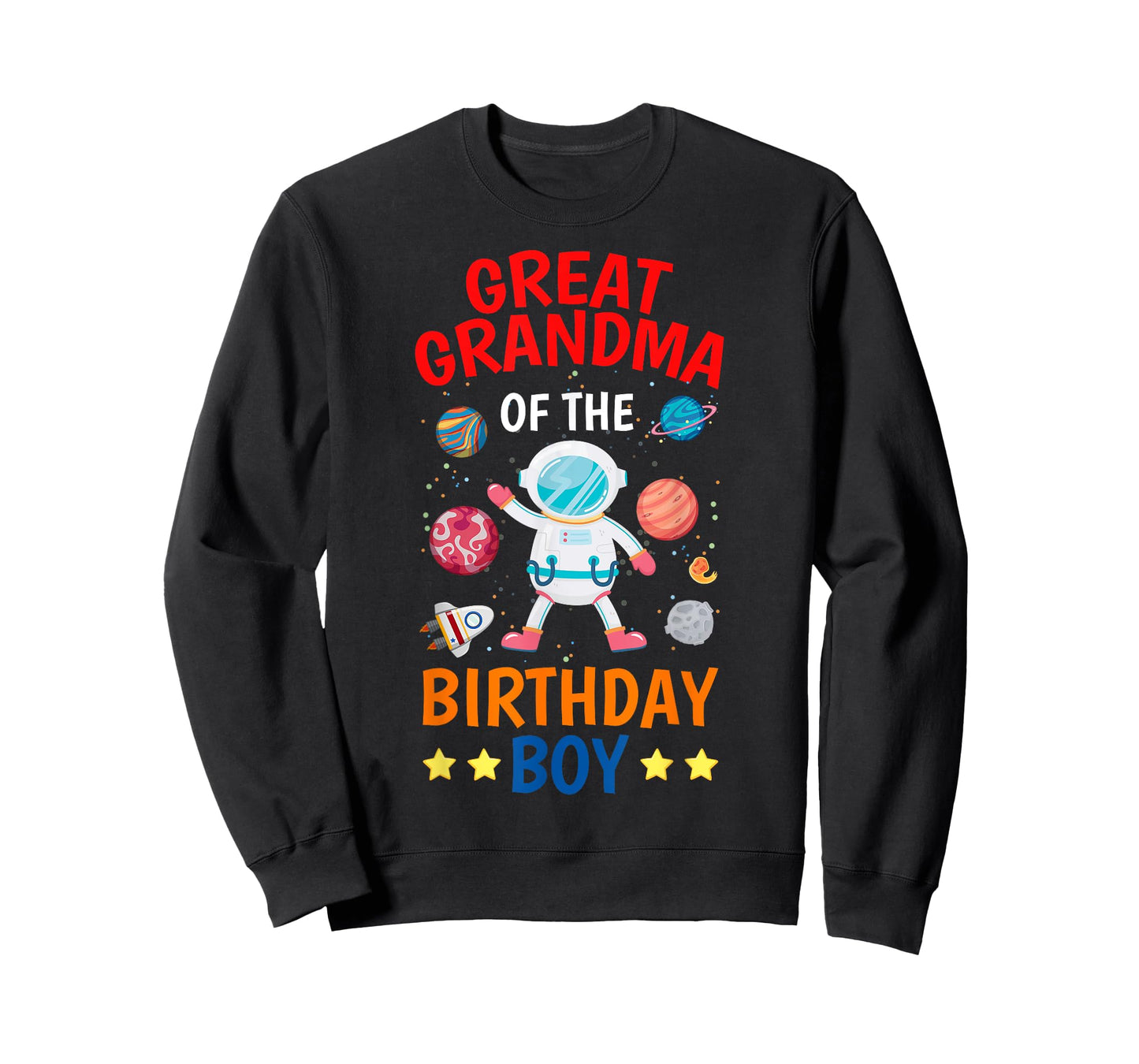 Great Grandma Of The Birthday Boy Space Planet Theme Bday T-Shirt