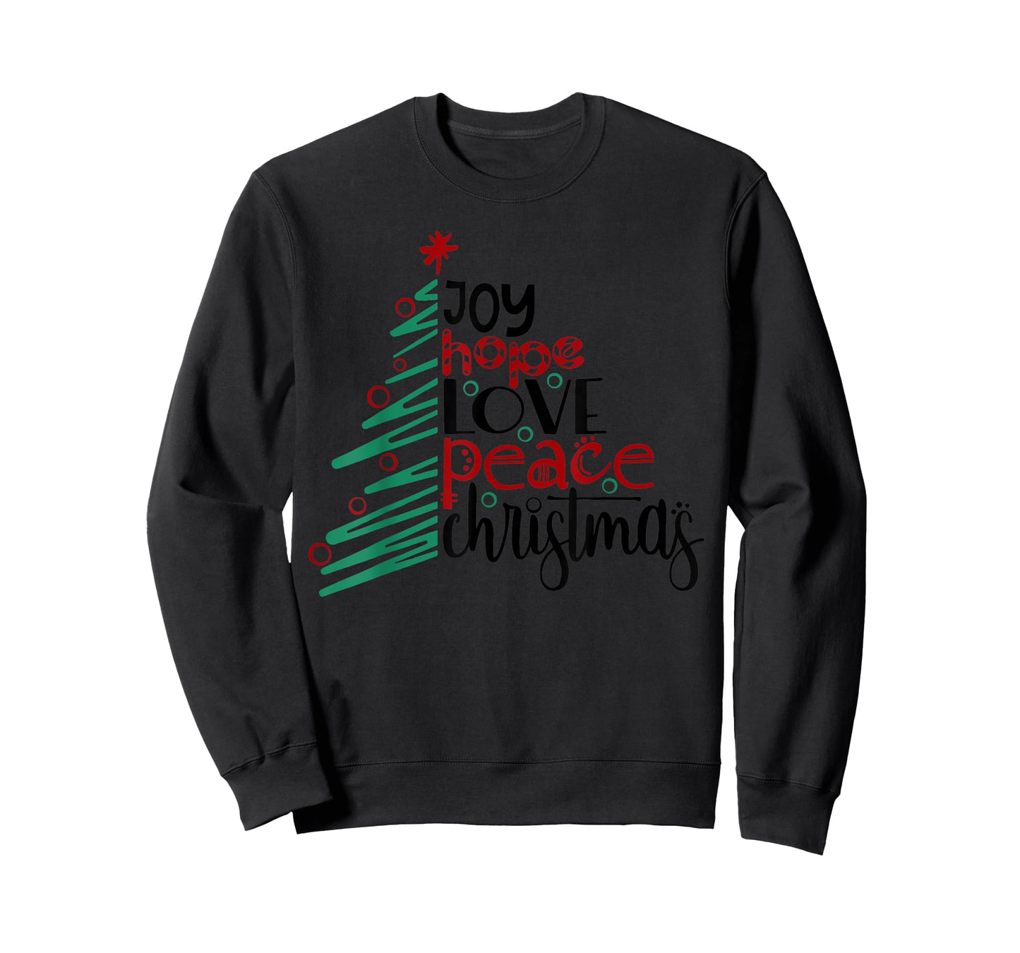 Joy Hope Peace Love Christmas Tree Gift T-Shirt