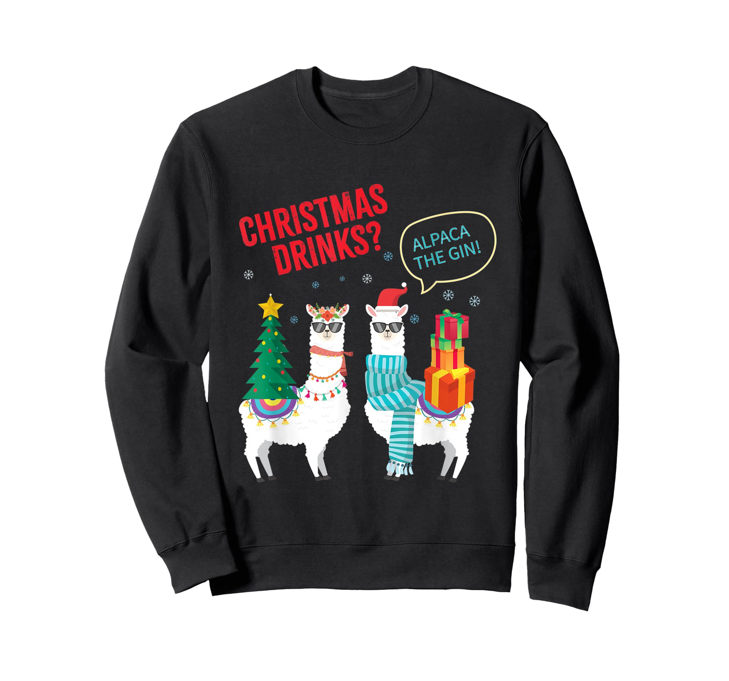 Christmas Drinks? I'll Alpaca The Gin! Funny Llama Gift T-Shirt