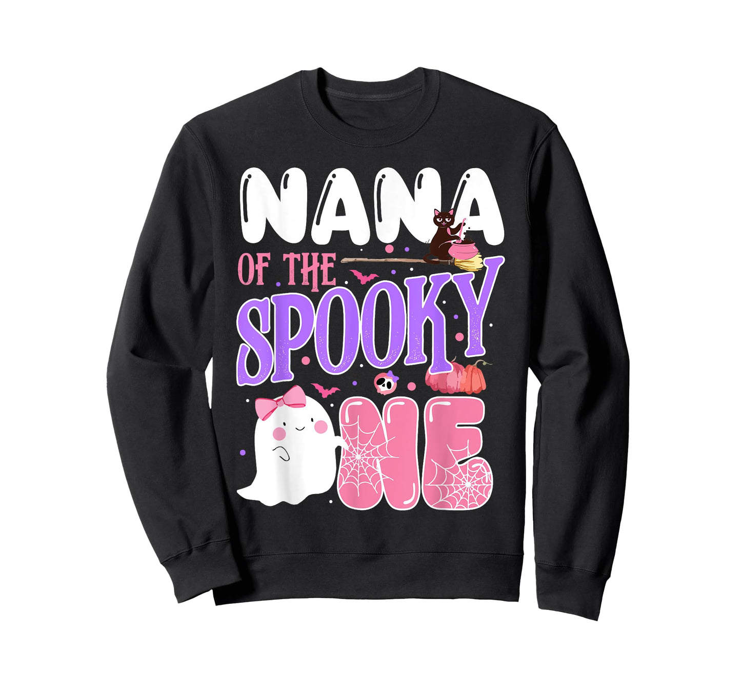 Nana Of The Spooky One 1st Birthday Halloween Pink Ghost T-Shirt