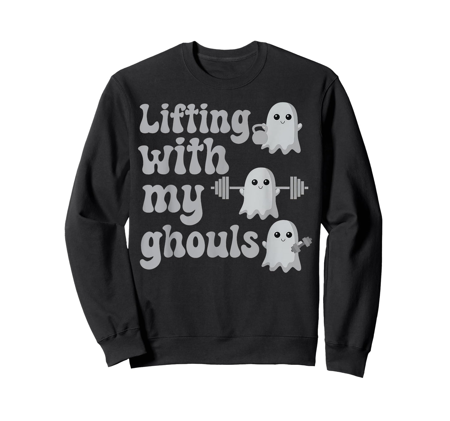 Lifting With My Ghouls Halloween Gym Workout Weightlifting T-Shirt