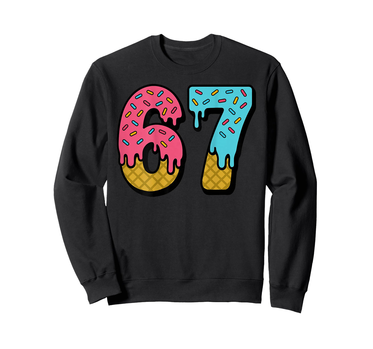 67 Ice Cream Drip Meme Six Seven Game Day (On Back) T-Shirt