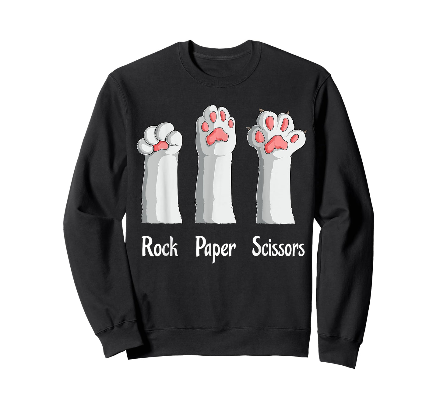 Funny Cat Rock Paper Scissors Hand Game Cute Paw Kitten Kids T-Shirt