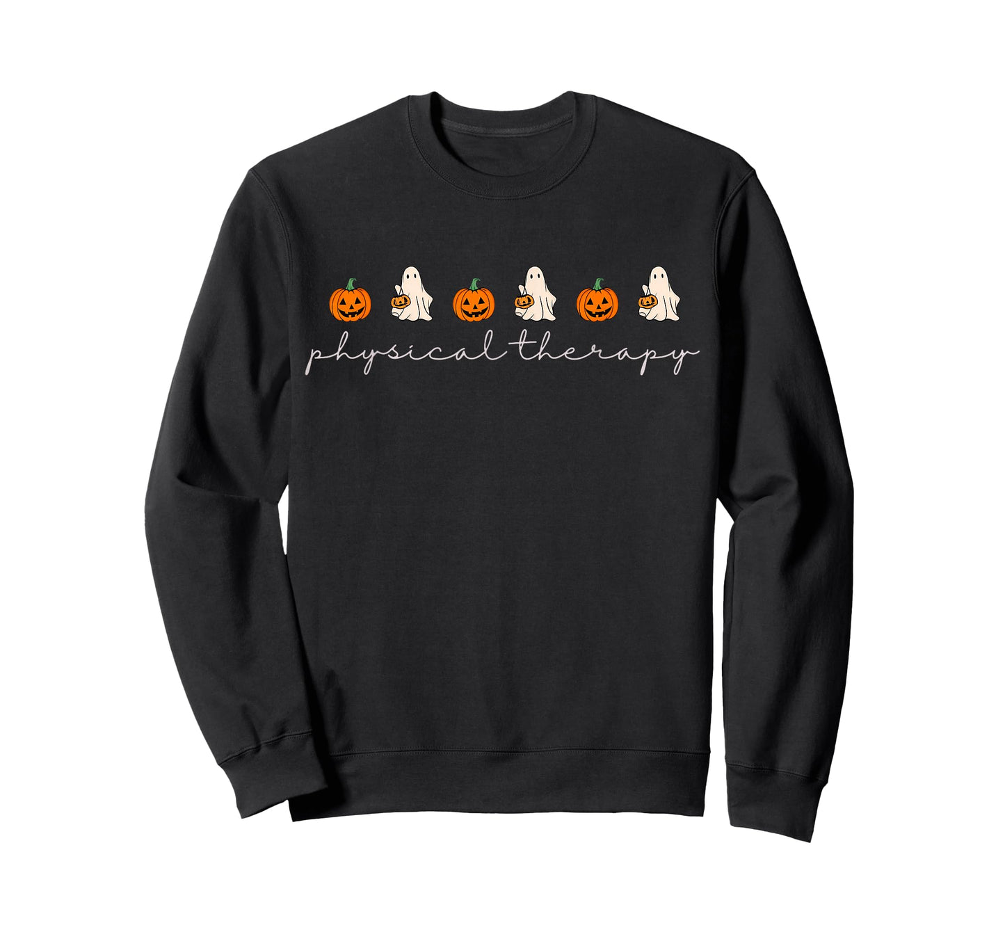 Physical Therapy Pumpkin Fall Ghost Halloween PT Therapist T-Shirt
