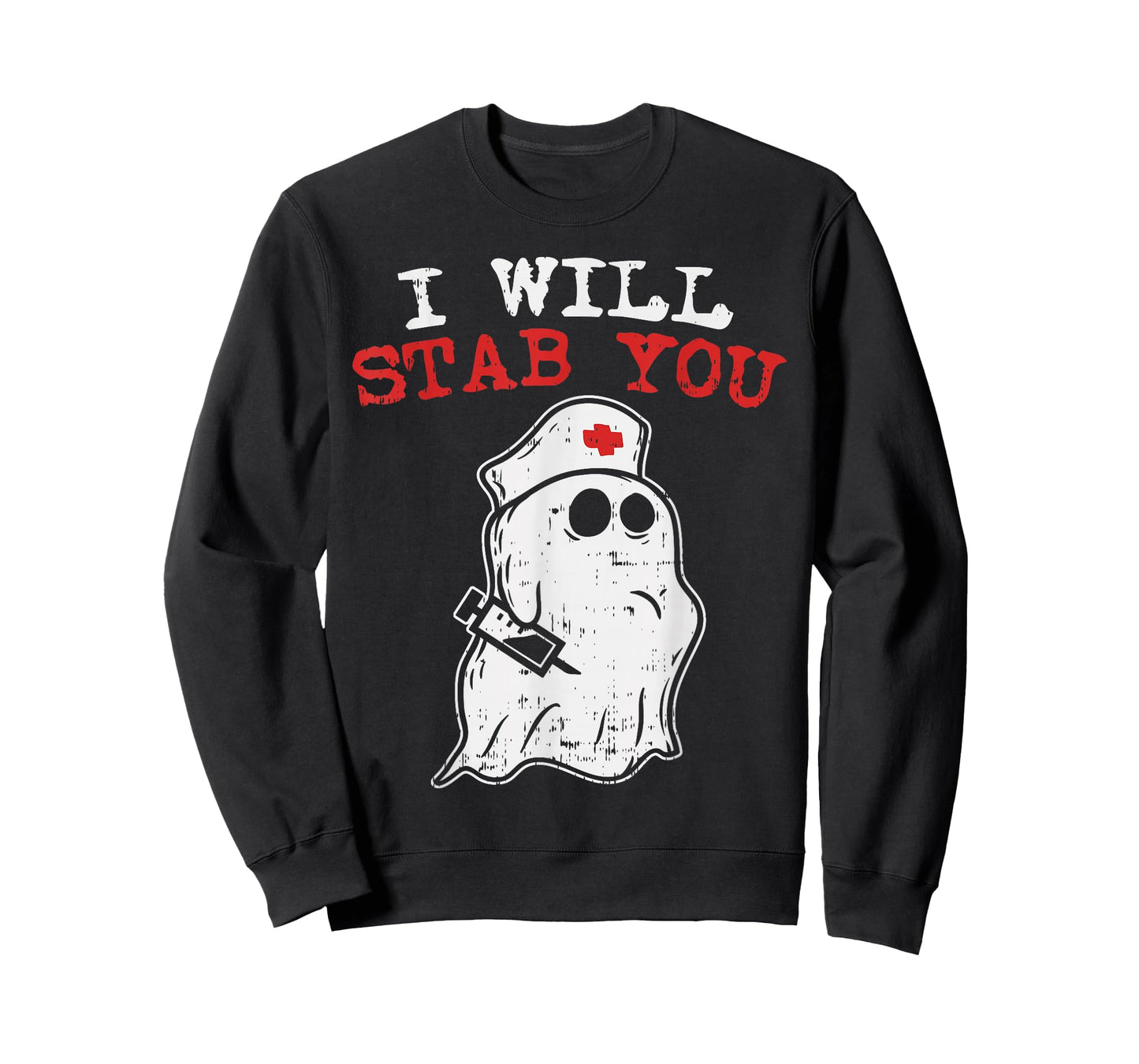 Nurse Halloween Costume Shirt I Will Stab You Medical Ghost T-Shirt