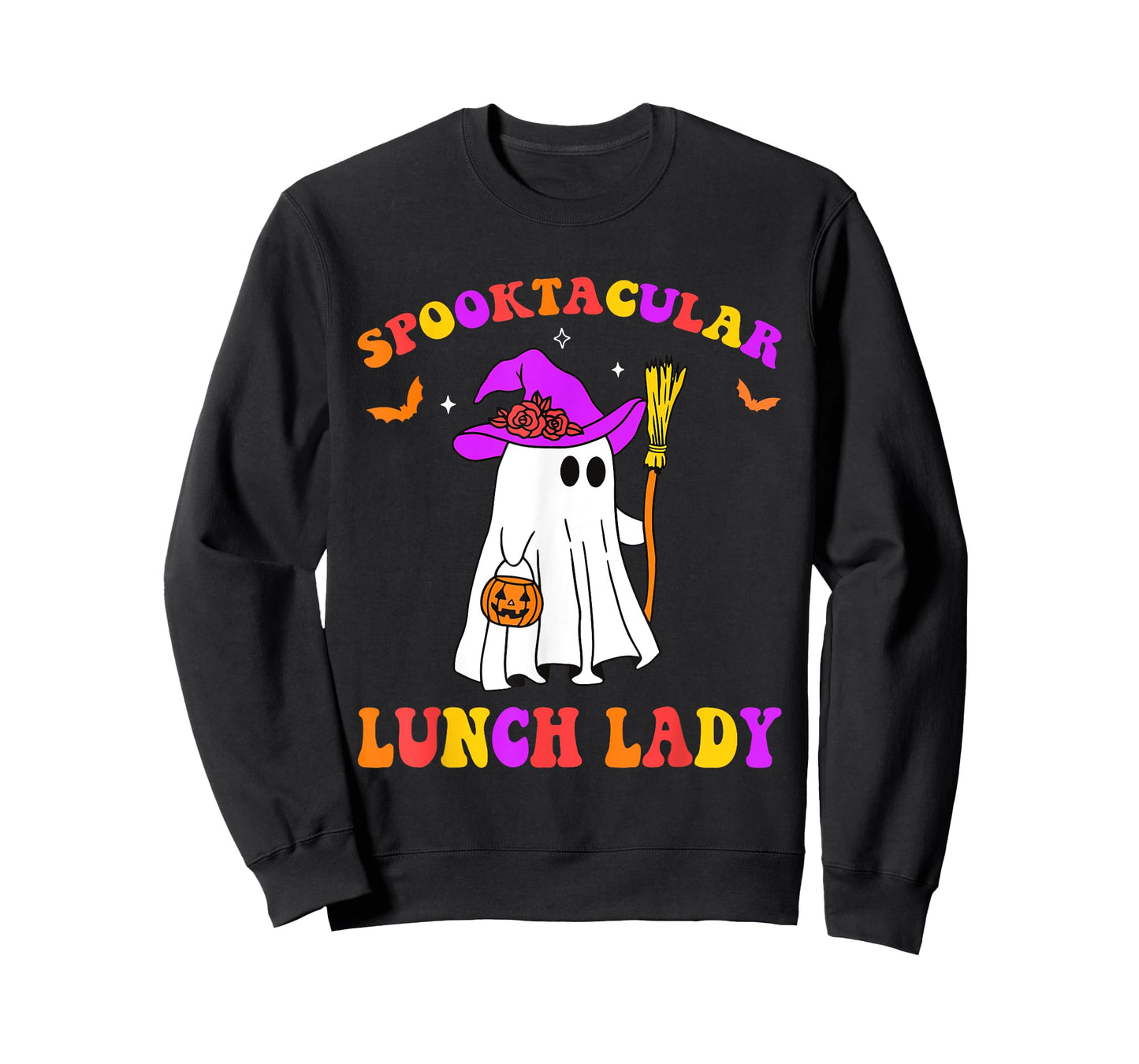 Spooktacular Lunch Lady floral ghost Happy Halloween T-Shirt