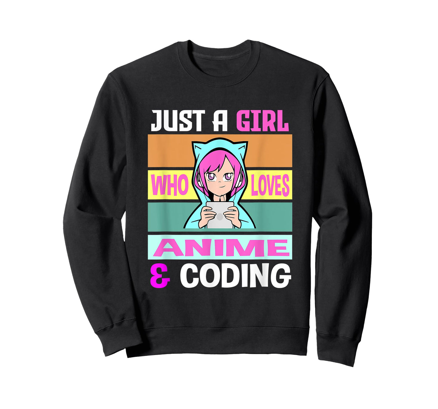 Girl Loves Anime Coding Coders Anime Merch Anime Lover T-Shirt