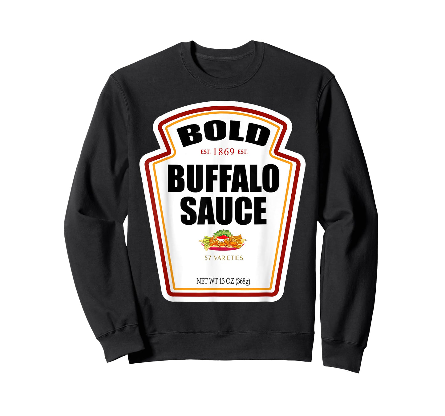 Bold Buffalo Sauce Bottle Label Funny Halloween Costume T-Shirt