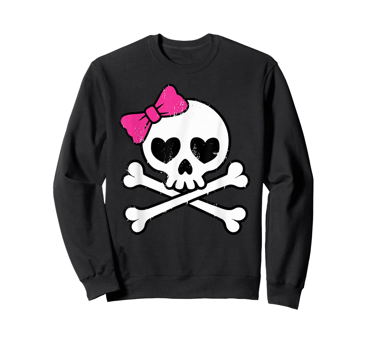 Cute Pretty Pink Skull Crossbones Girl with Hot Pink Bow T-Shirt
