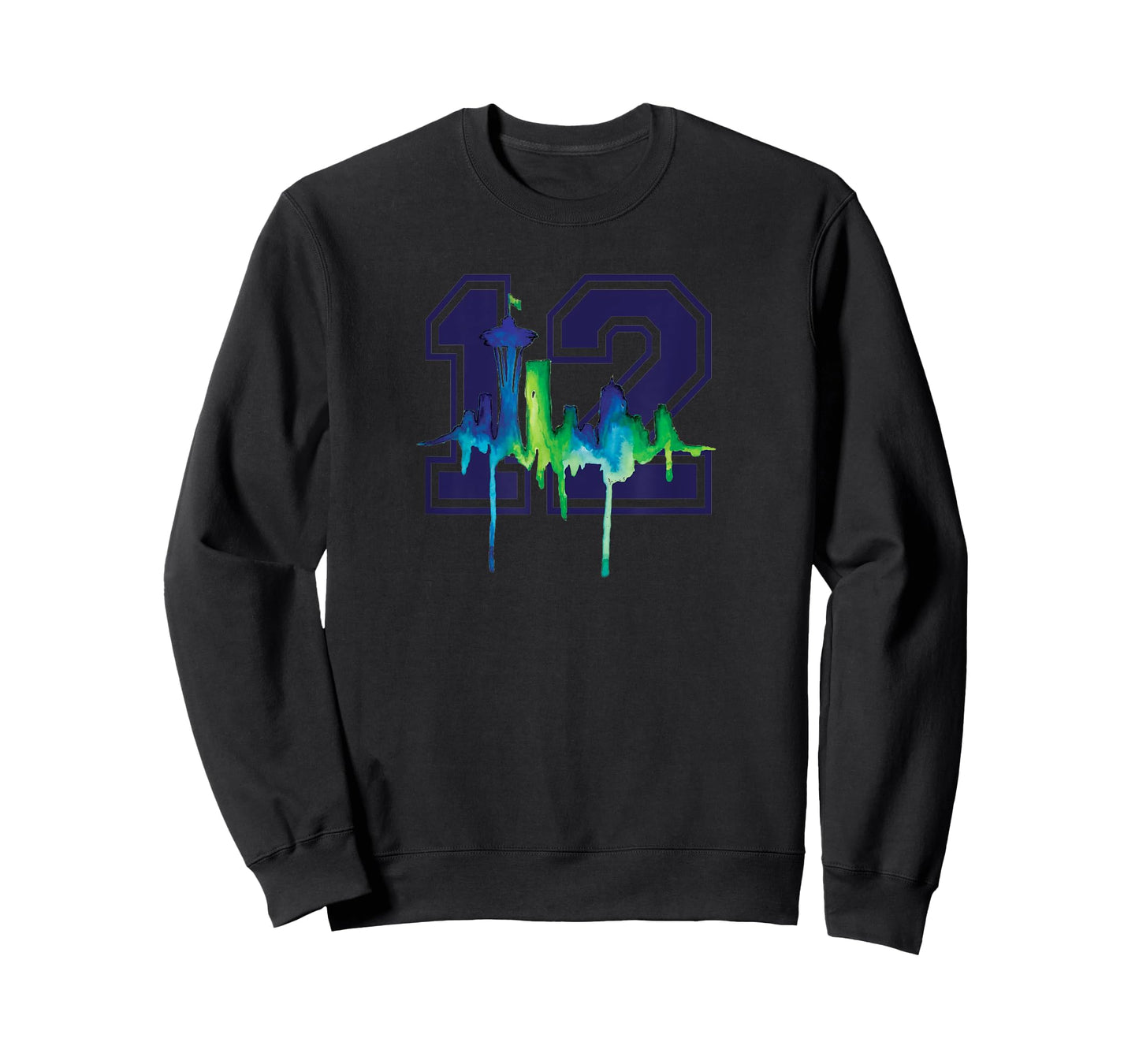 Seattle Football Fan - city skyline 12 watercolor T-Shirt
