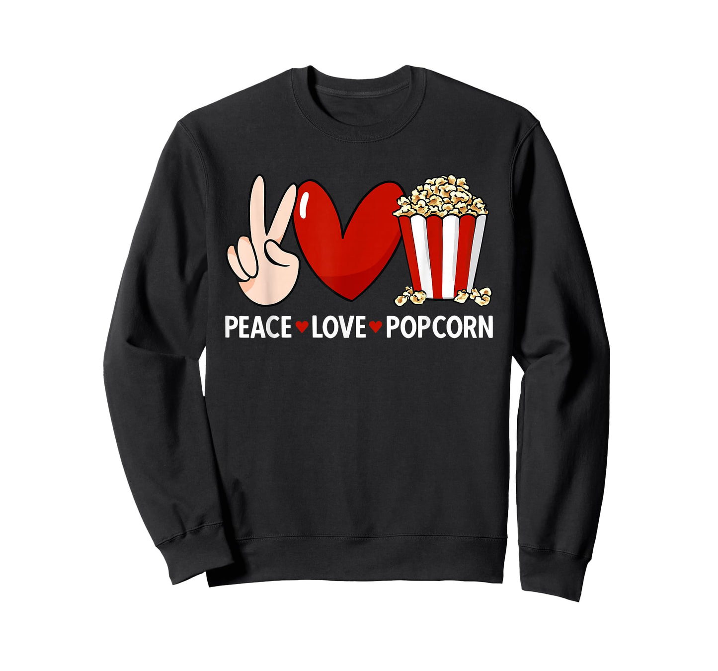 Popcorn Movie Night Snack Peace Love Popcorn T-Shirt
