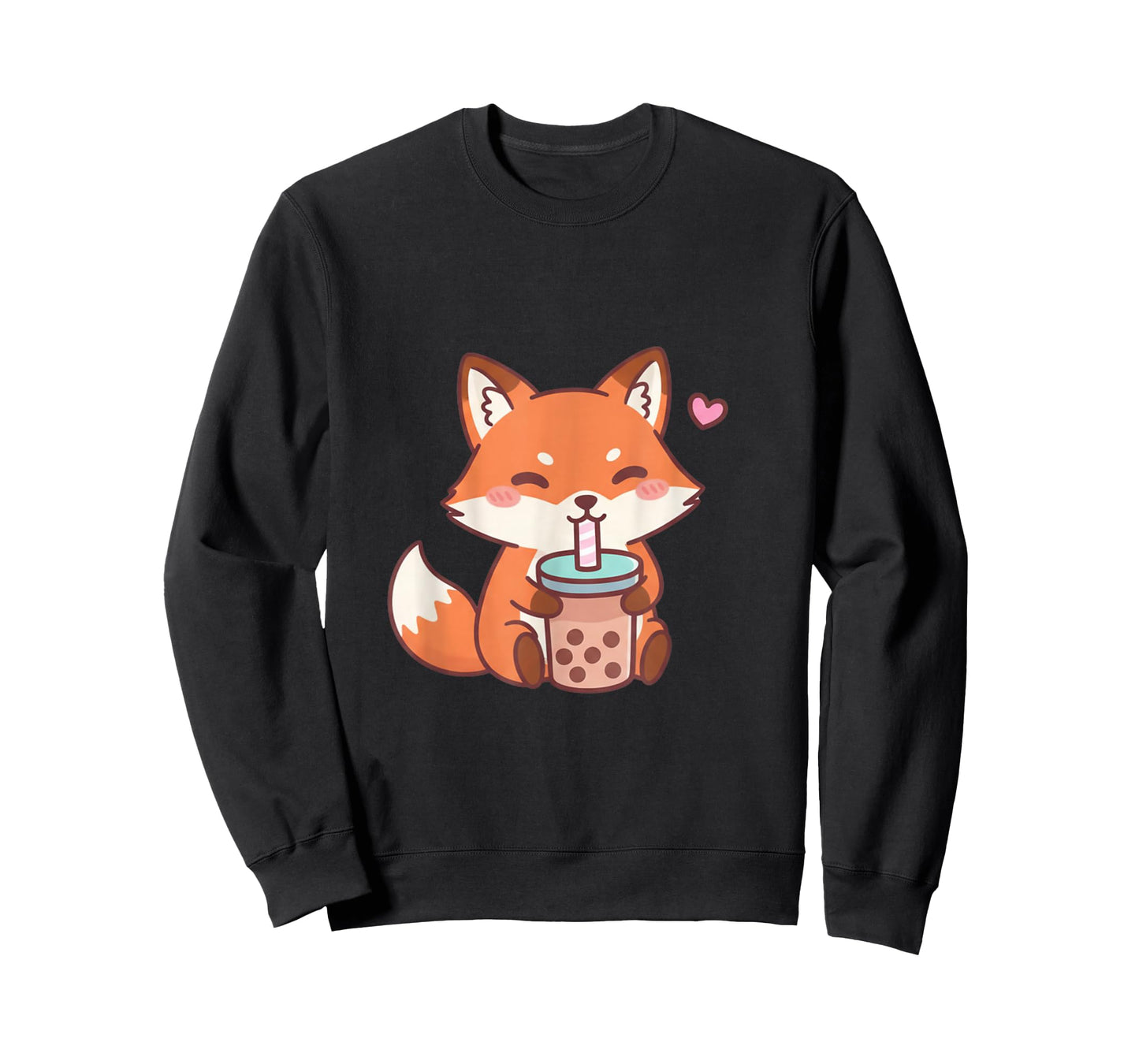 Cute Fox Kawaii Anime Drinking Bubble Tea Lover Girls T-Shirt