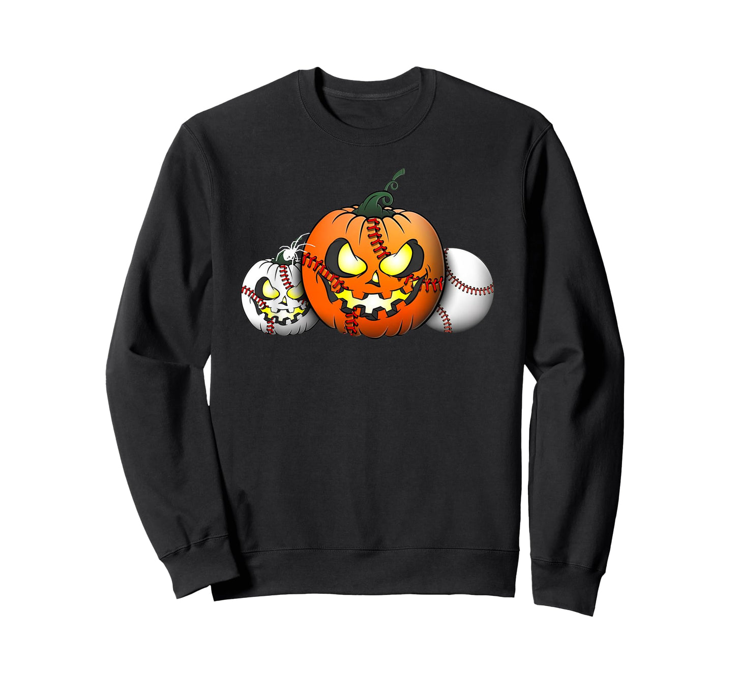 Horror Pumpkin Baseball Halloween Baseball Boys Youth Men T-Shirt