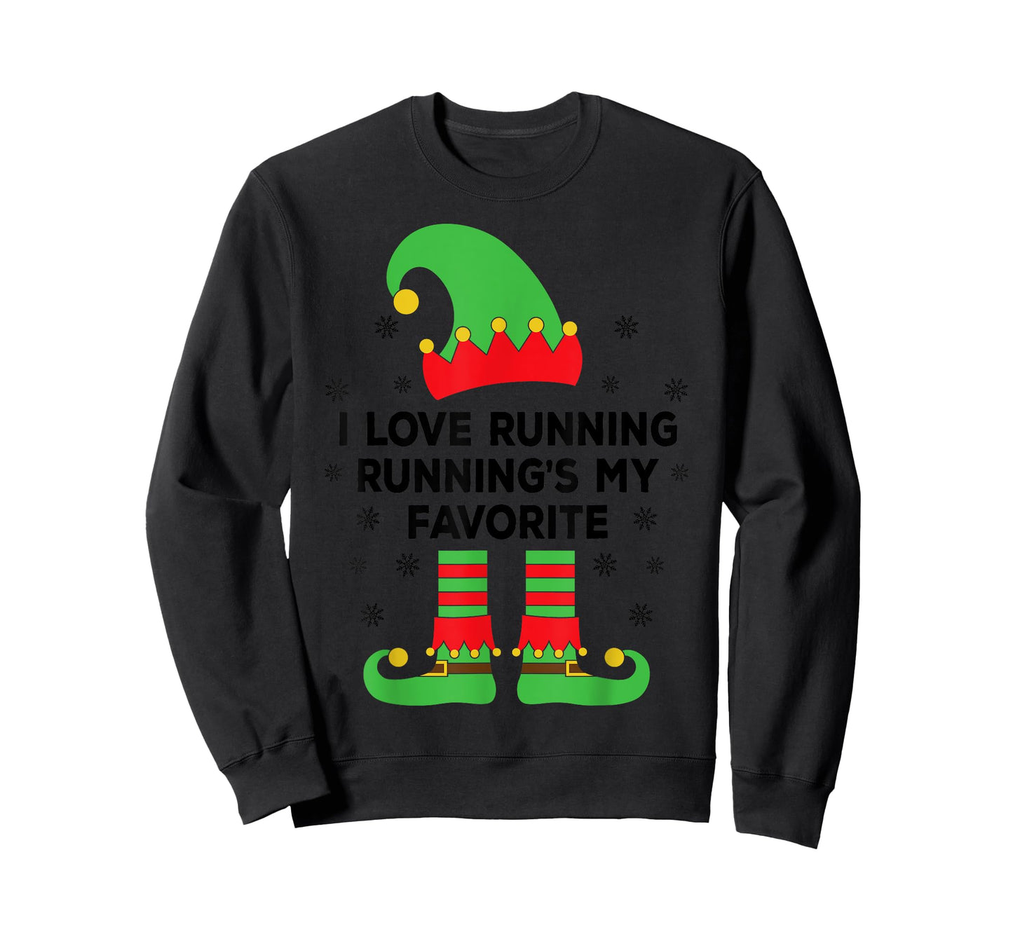 I Love Running Running's My Favorite Running Elf Christmas T-Shirt