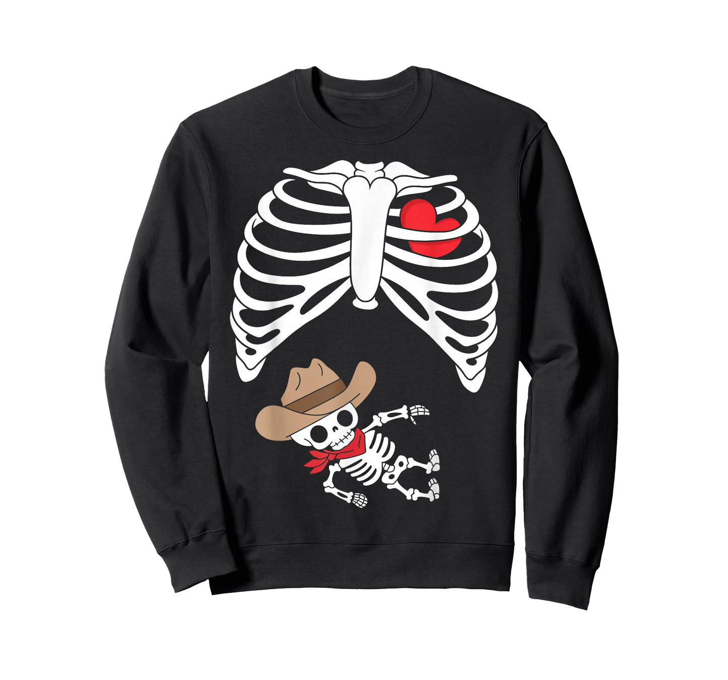 Baby Pregnancy Halloween Skeleton Xray Cowboy Boy Pregnant T-Shirt