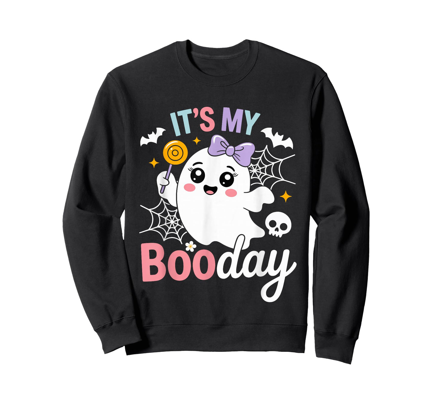 Funny Its My Boo Day Cute Halloween Birthday Ghost Pink Bow T-Shirt