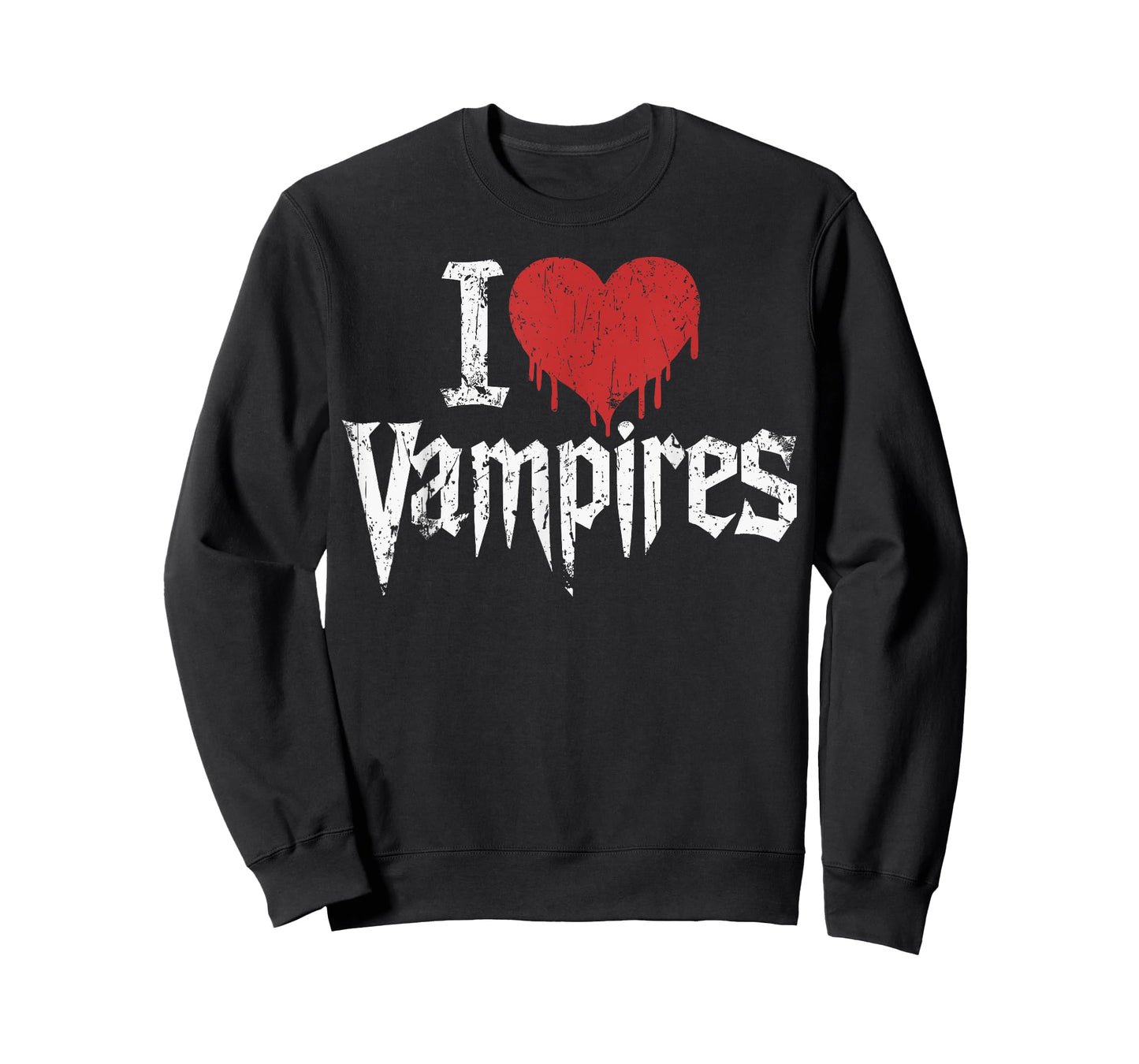 I Love Vampires I Red Heart Vampires Grunge Halloween Horror T-Shirt