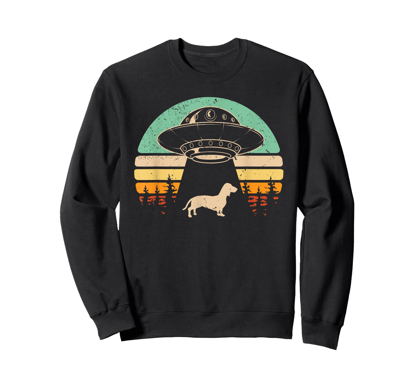 Dachshund UFO Abduction Alien Spaceship Abducting Wiener Dog T-Shirt
