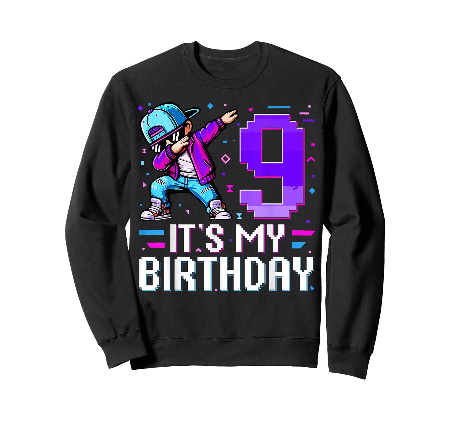 It's My Birthday 9th Birthday Boy Dabbing 9 Year Old Gaming T-Shirt