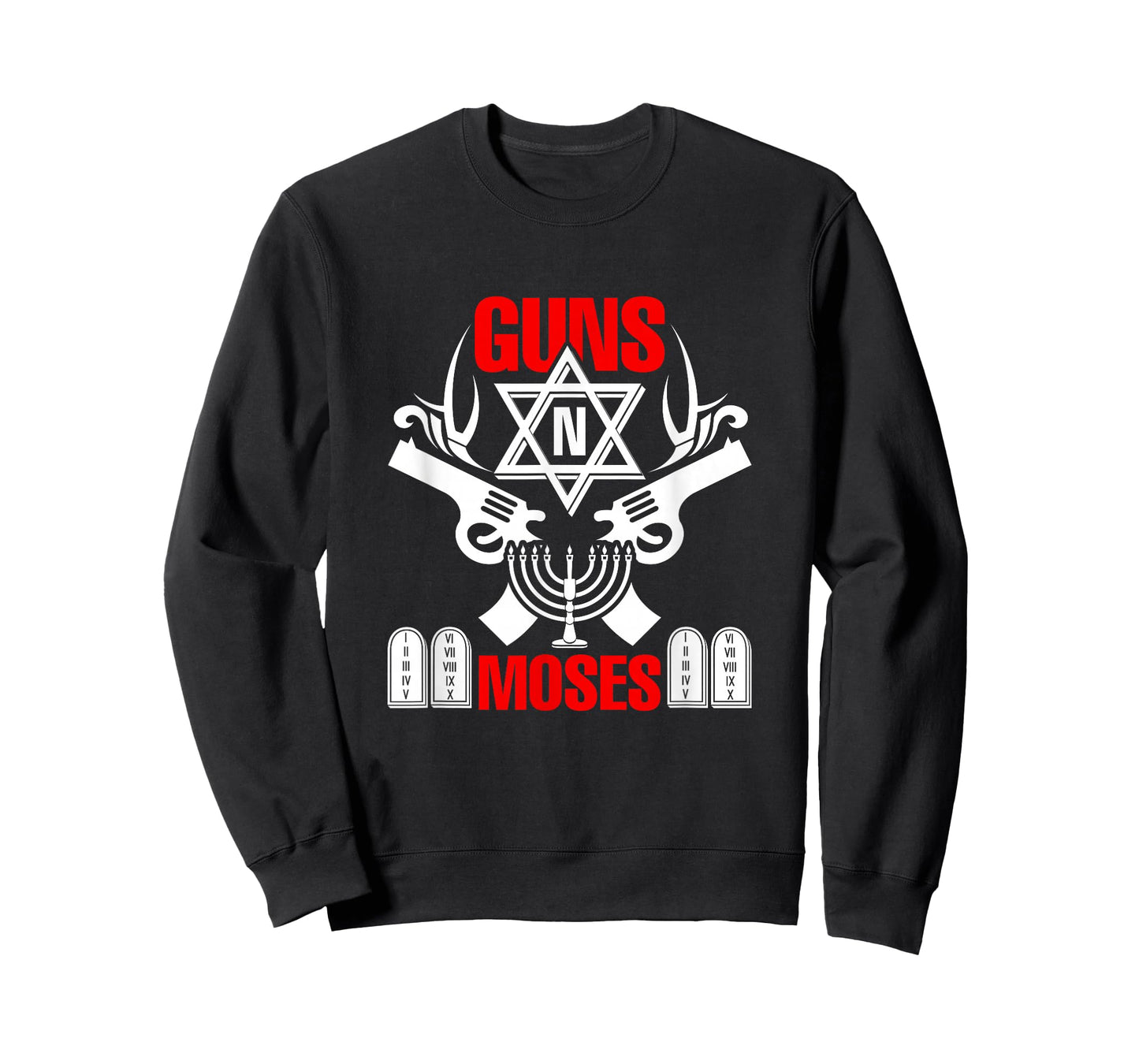 Guns N Moses T-Shirt - Funny Jewish Israeli Army Rock Tee T-Shirt