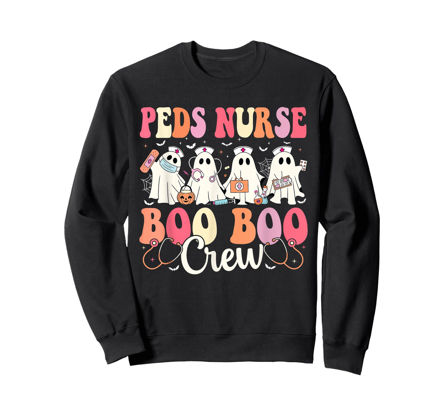 PEDS Nurse Boo Boo Crew Ghost Nurse Halloween PEDS Nurse T-Shirt