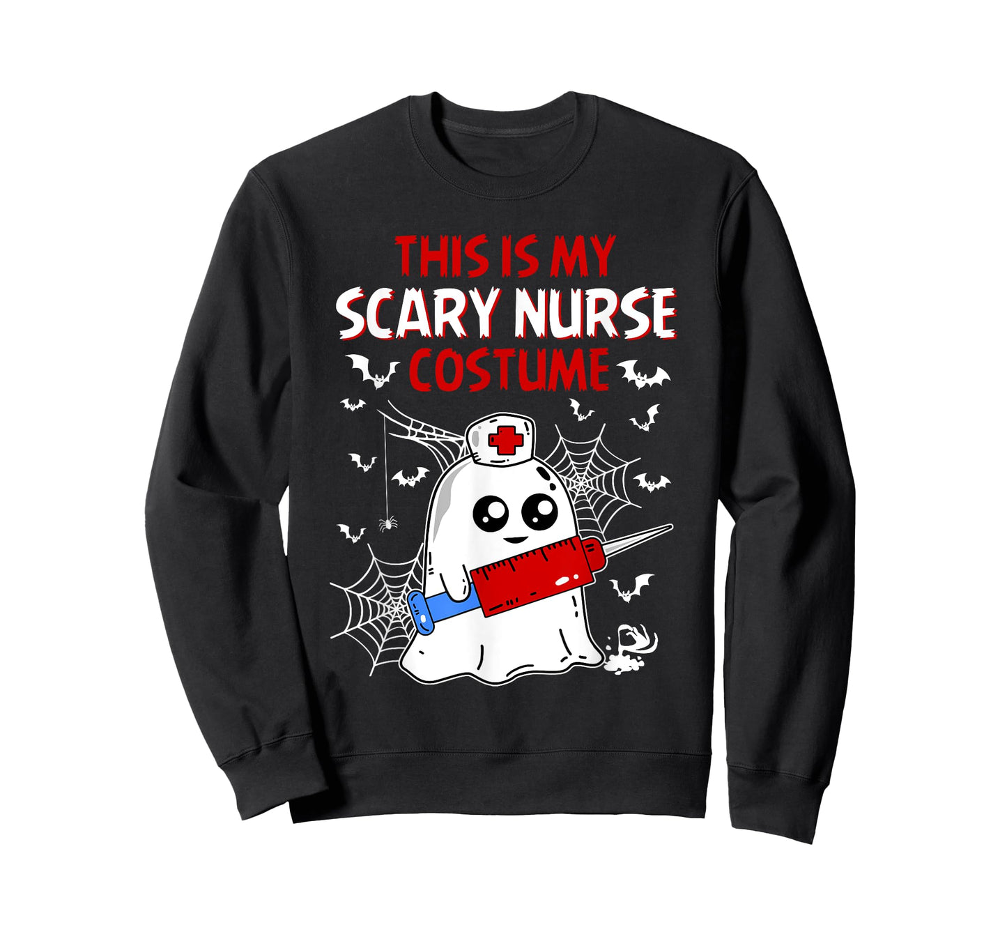 Halloween My Scary Nurse Costume Funny Ghost Scrub T-Shirt