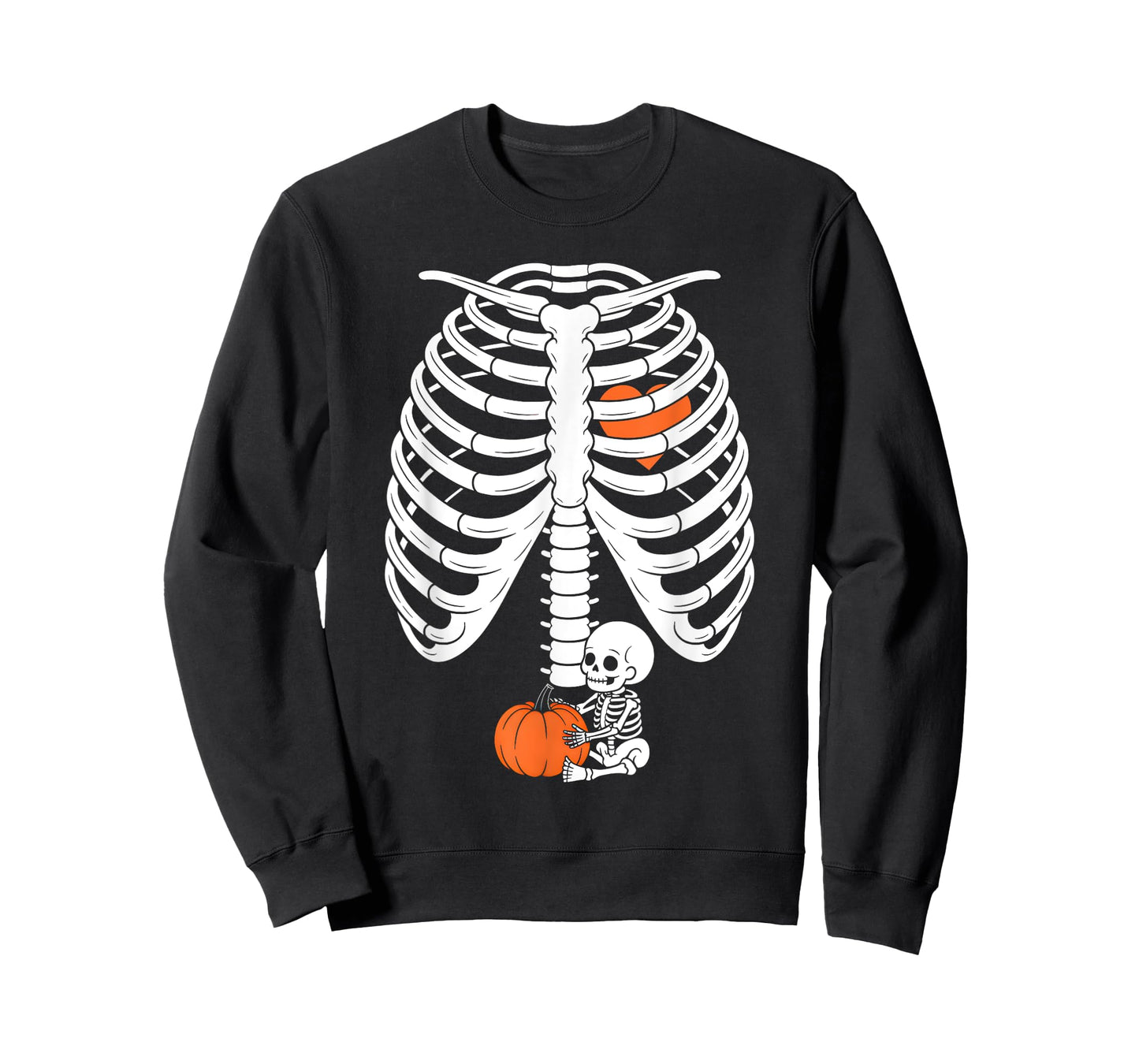 Maternity Pumpkin Skeleton Baby Halloween Costume Pregnancy T-Shirt