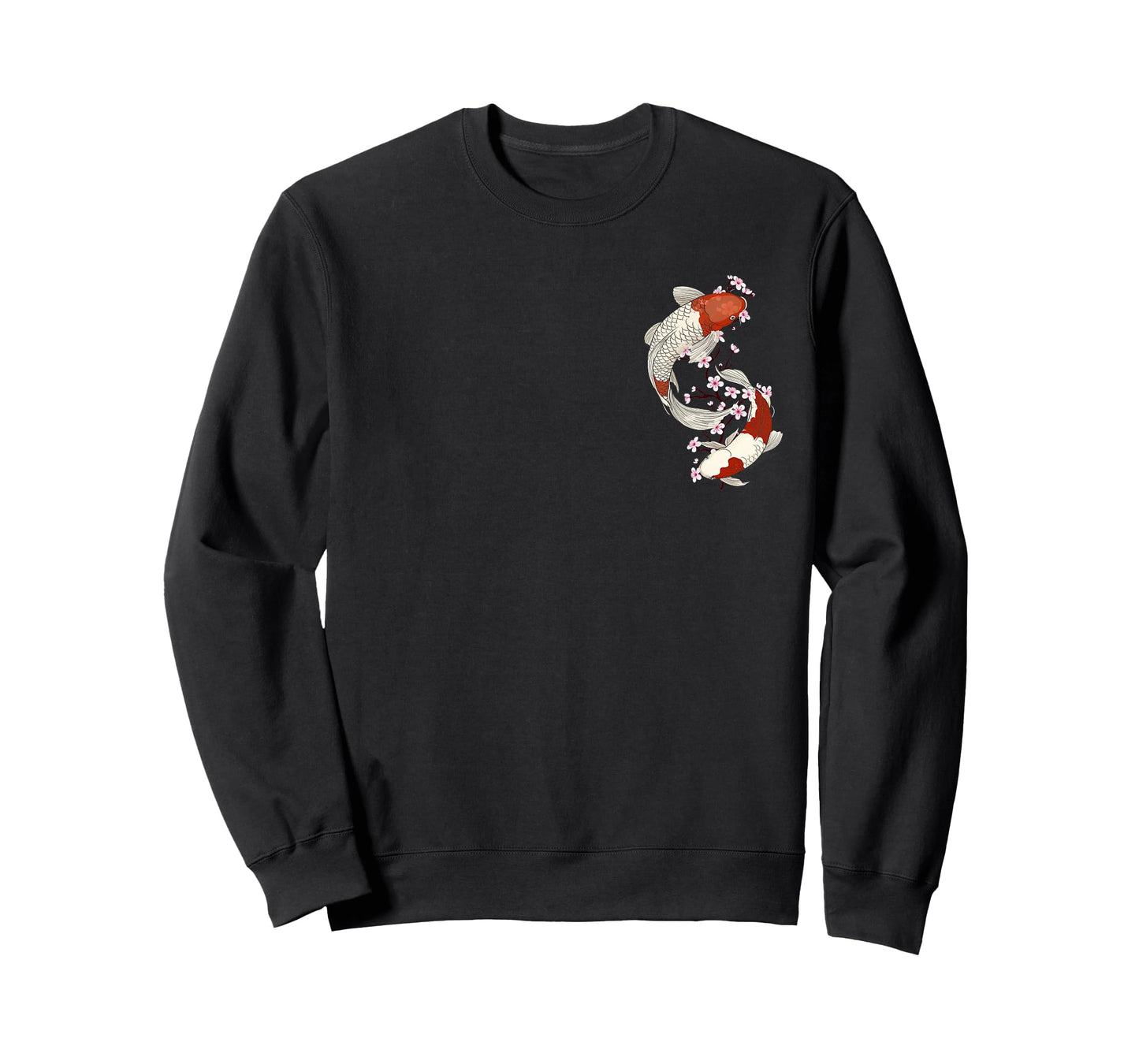 Japanese Koi Fish and Cherry Blossom Floral Art T-Shirt