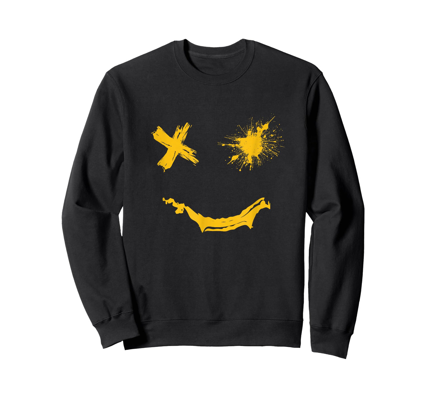 Varsity-Gold Grunge Smile University-Gold Color Graphic T-Shirt