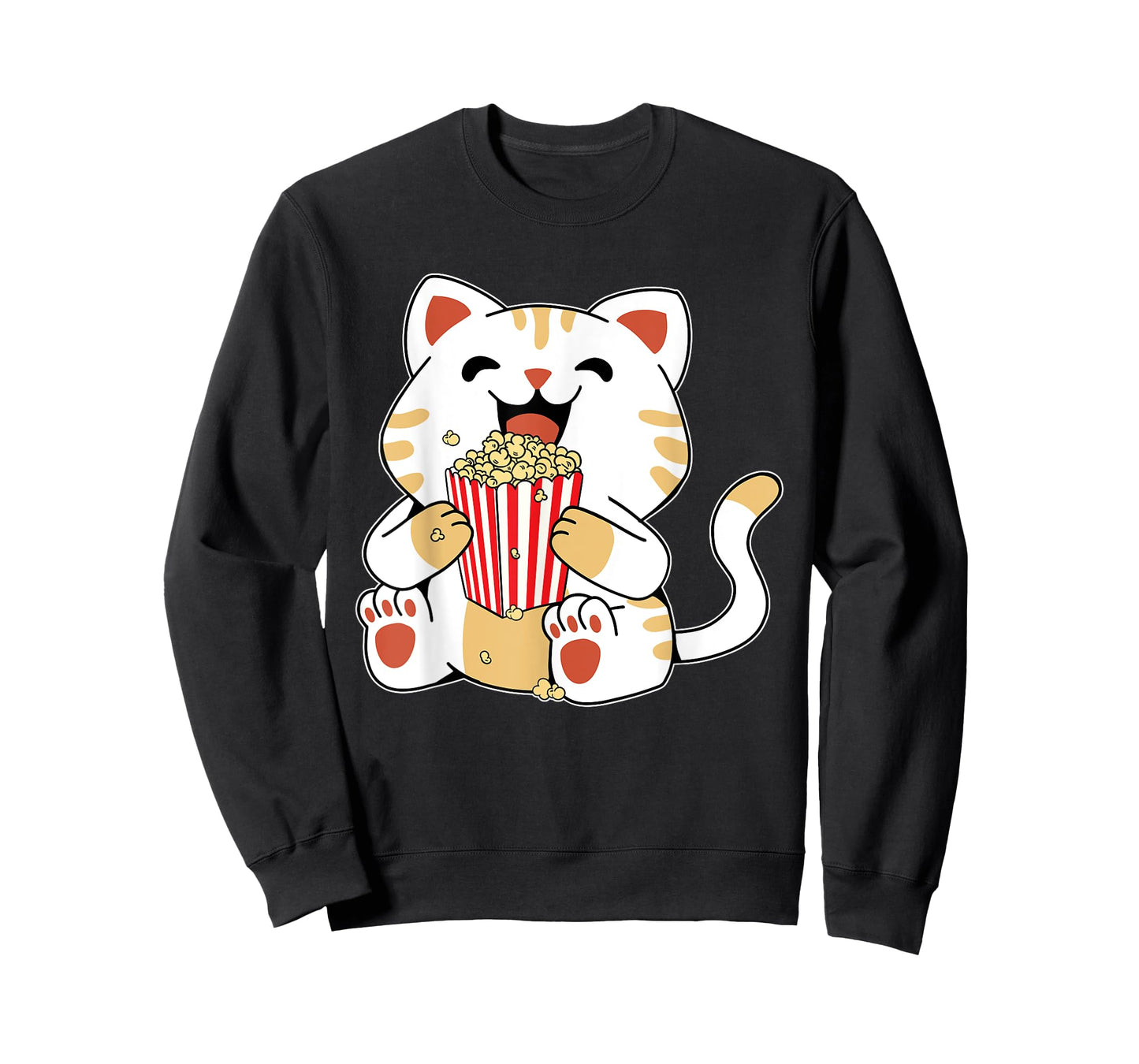 Cat Popcorn Kids Cute Funny Movie Night T-Shirt