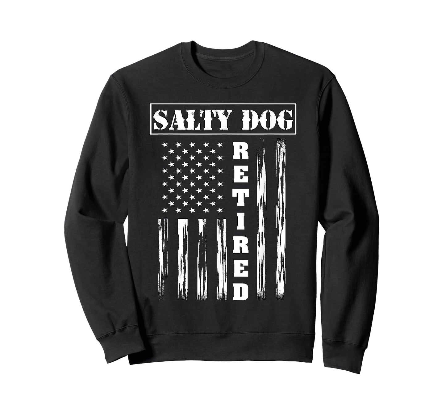 Salty Dog Retired Veteran - American Flag T-Shirt for Women Men